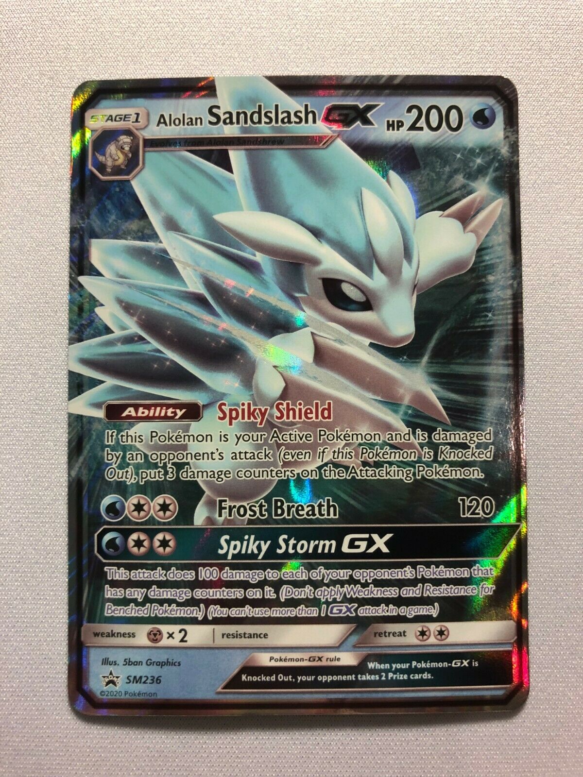 Alolan Sandslash GX SM236 Black Star Promo Holo Pokemon Card Near Mint