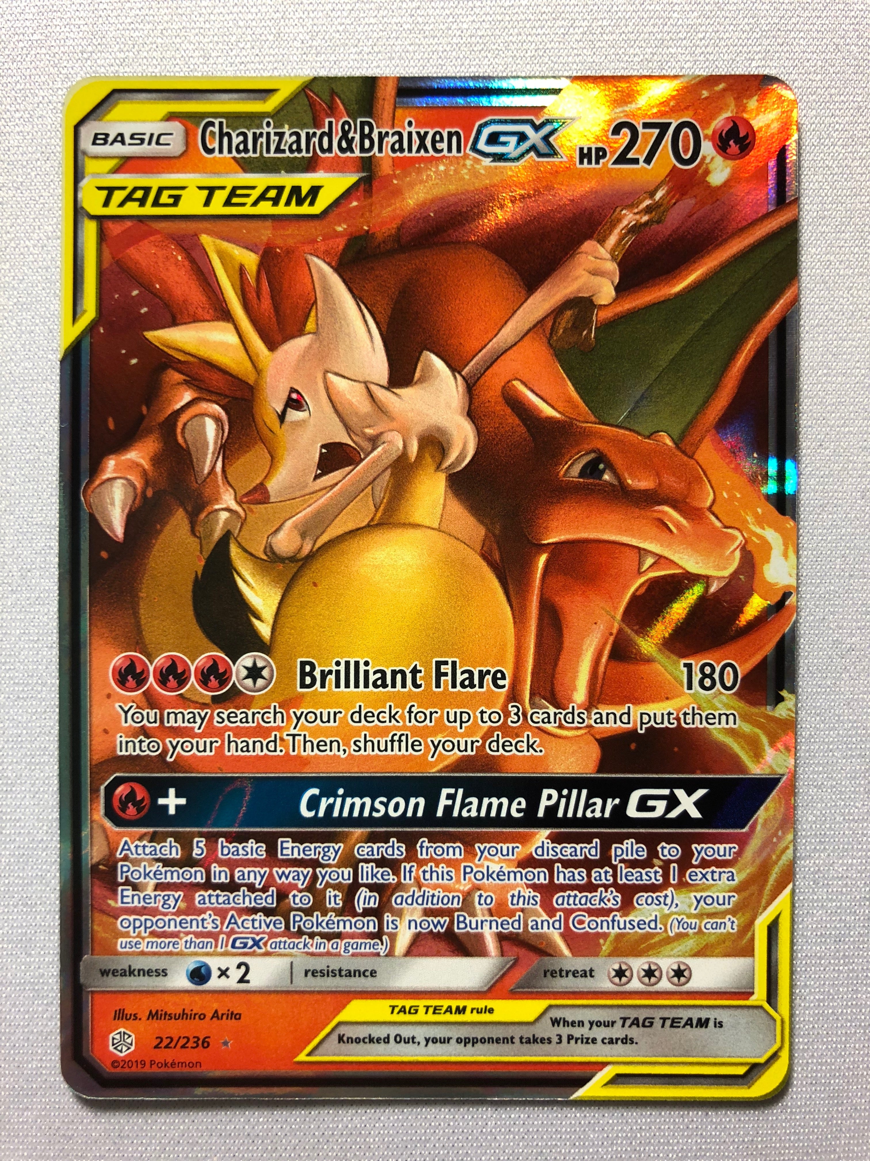 Charizard E Braixen GX Pokémon Carta Em Português 22/236 - Deck de