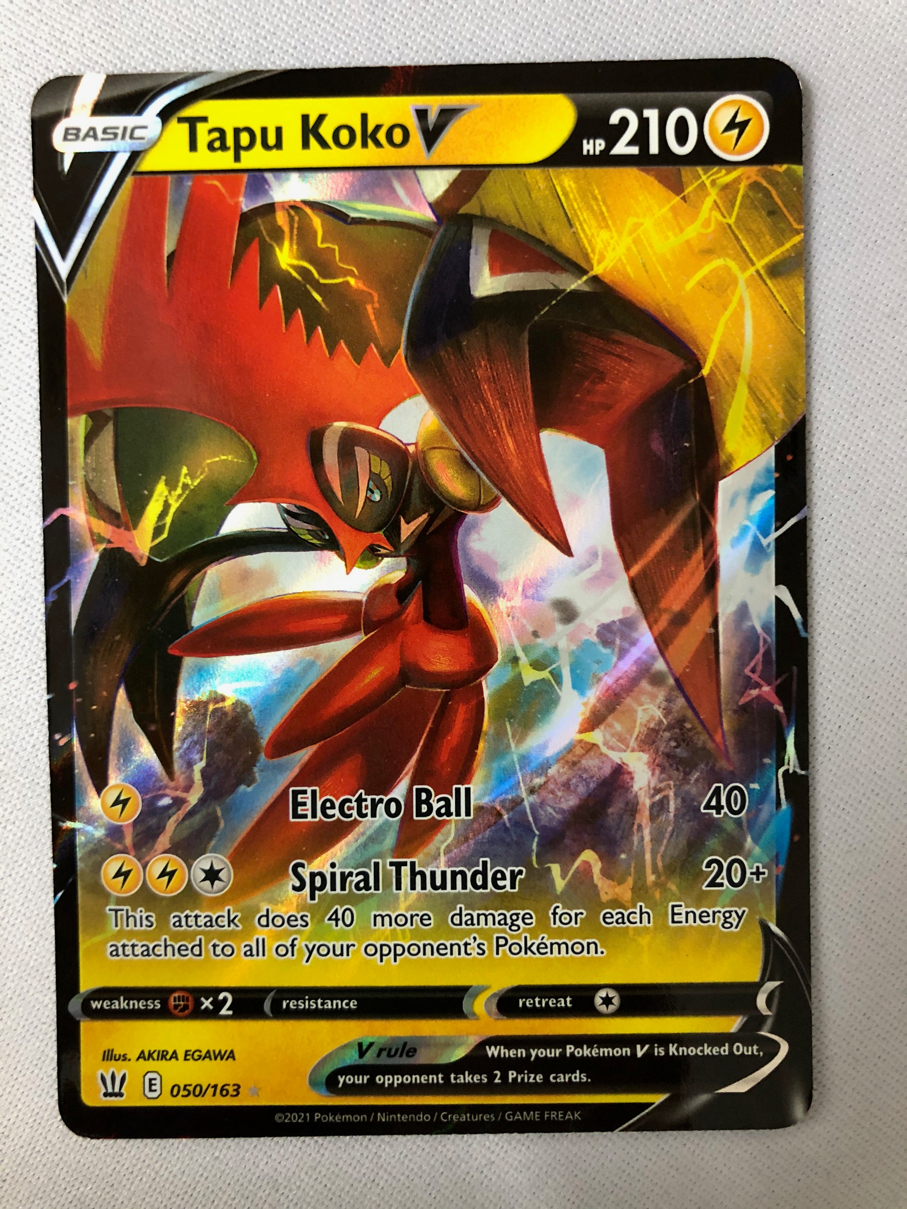 072/202 Tapu Koko V, Rare Holo V Card