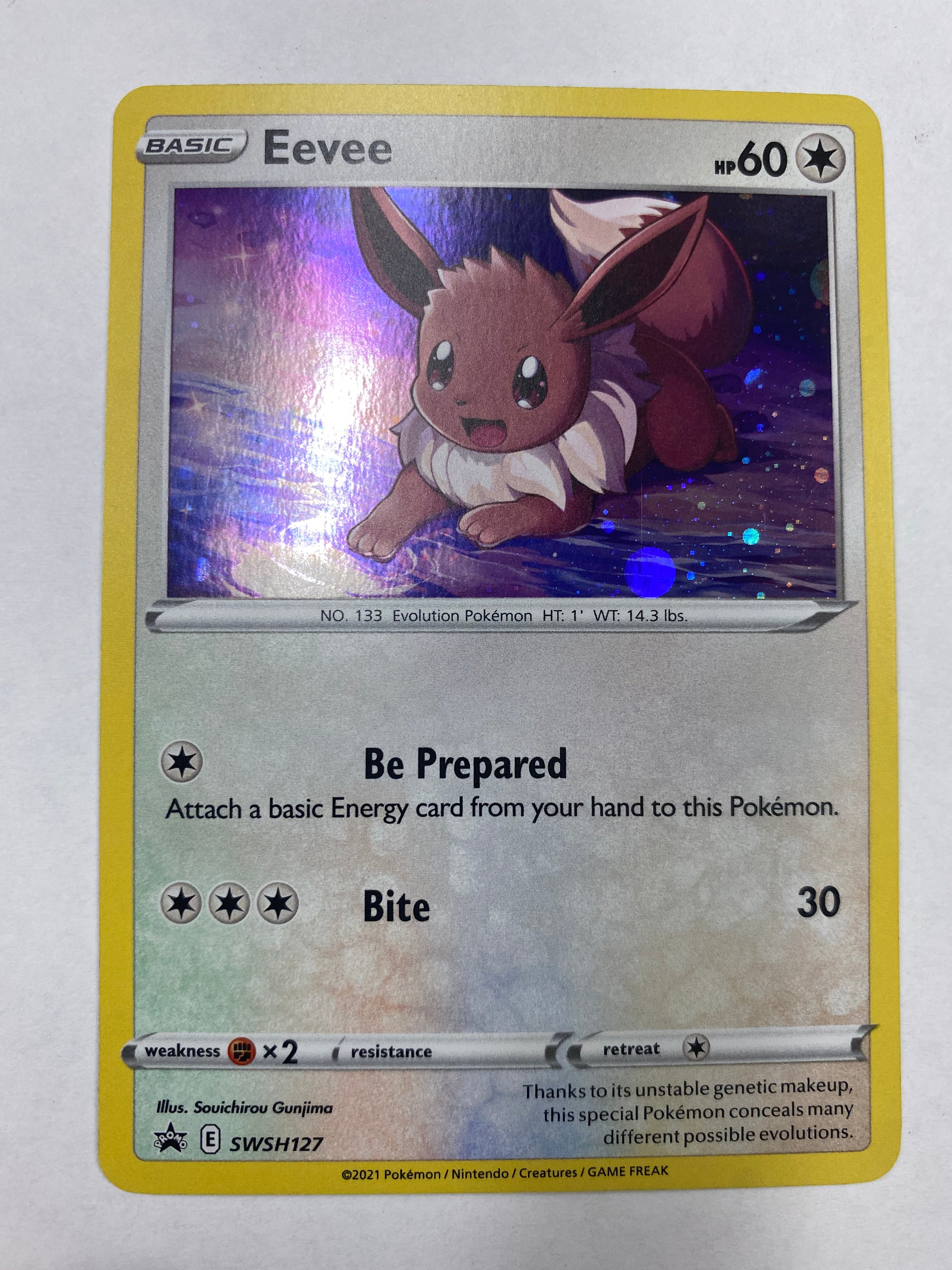 Eevee SWSH127 Black Star Promo Cosmos Holo Pokemon Card Near Mint