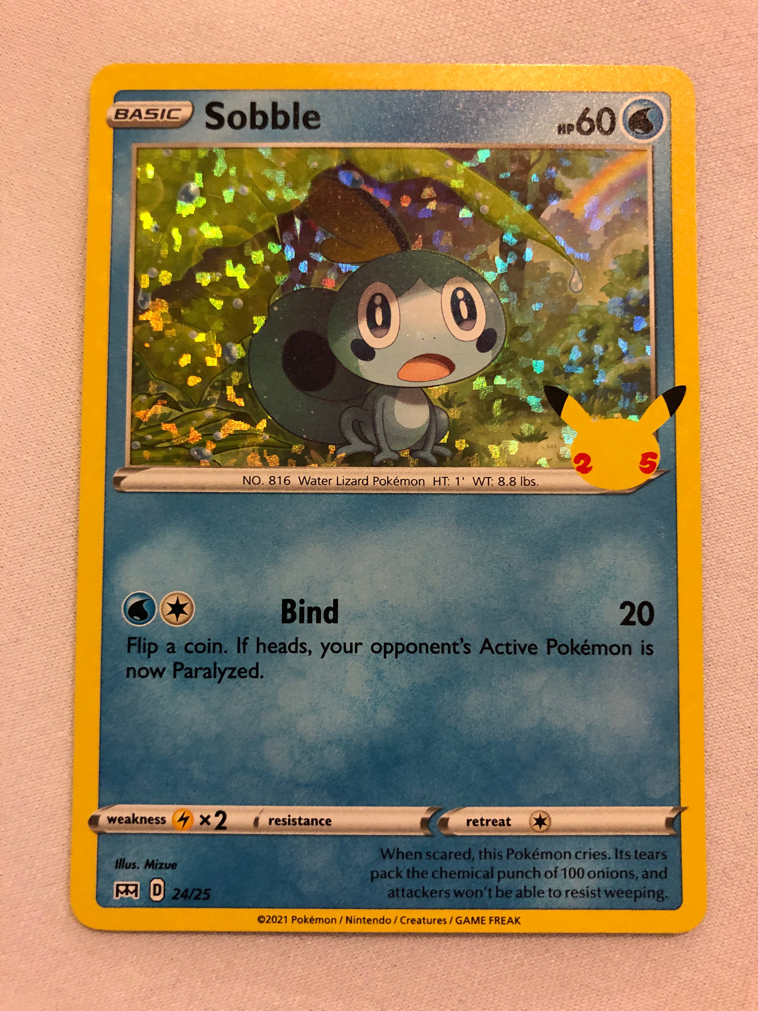 Sobble 24/25 McDonalds Pokemon 25th Anniversary Holo Pokemon Card Near