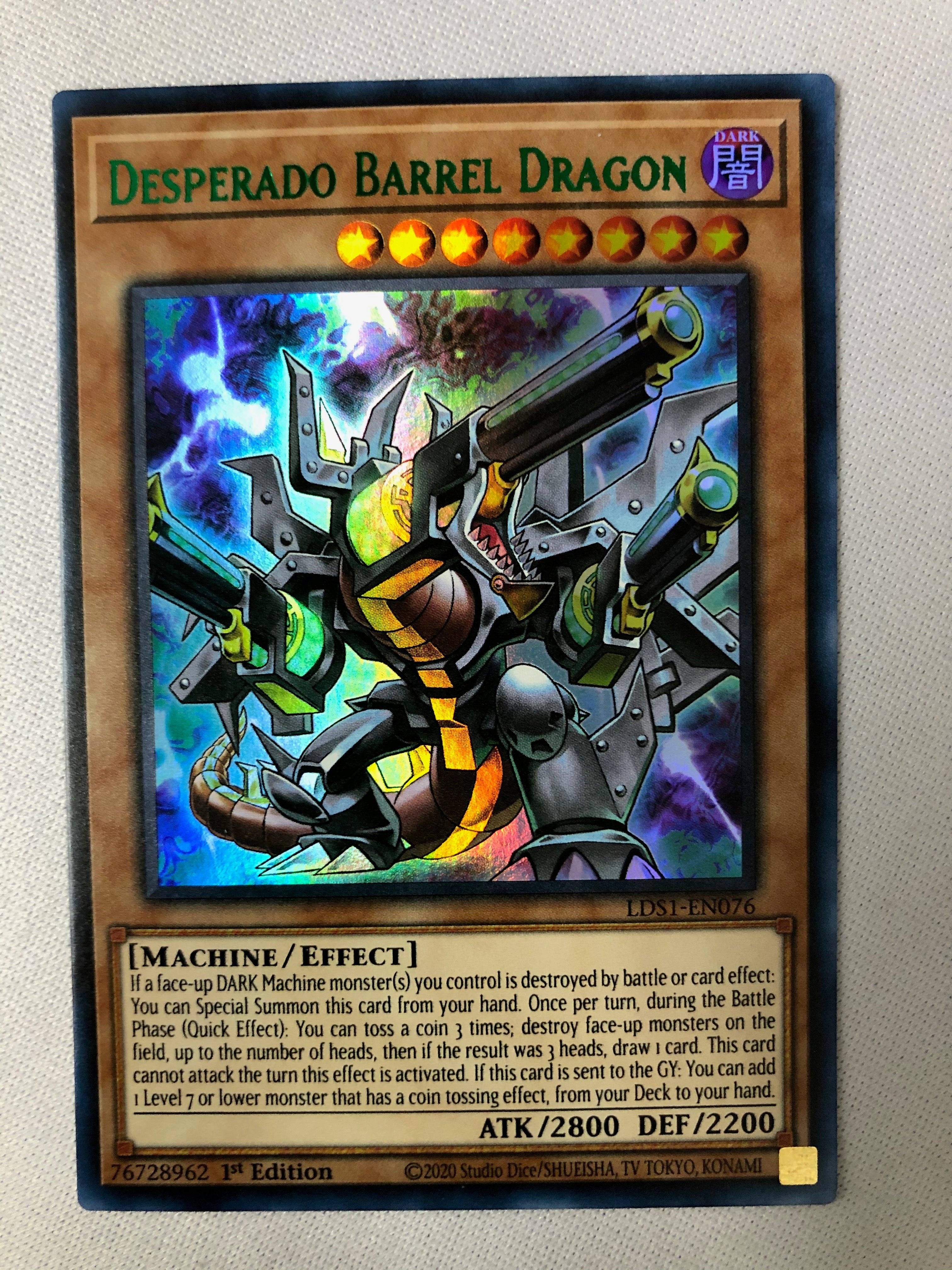 Yugioh Desperado Barrel Dragon (Green) LDS1-EN076 Ultra Rare 1st Editi