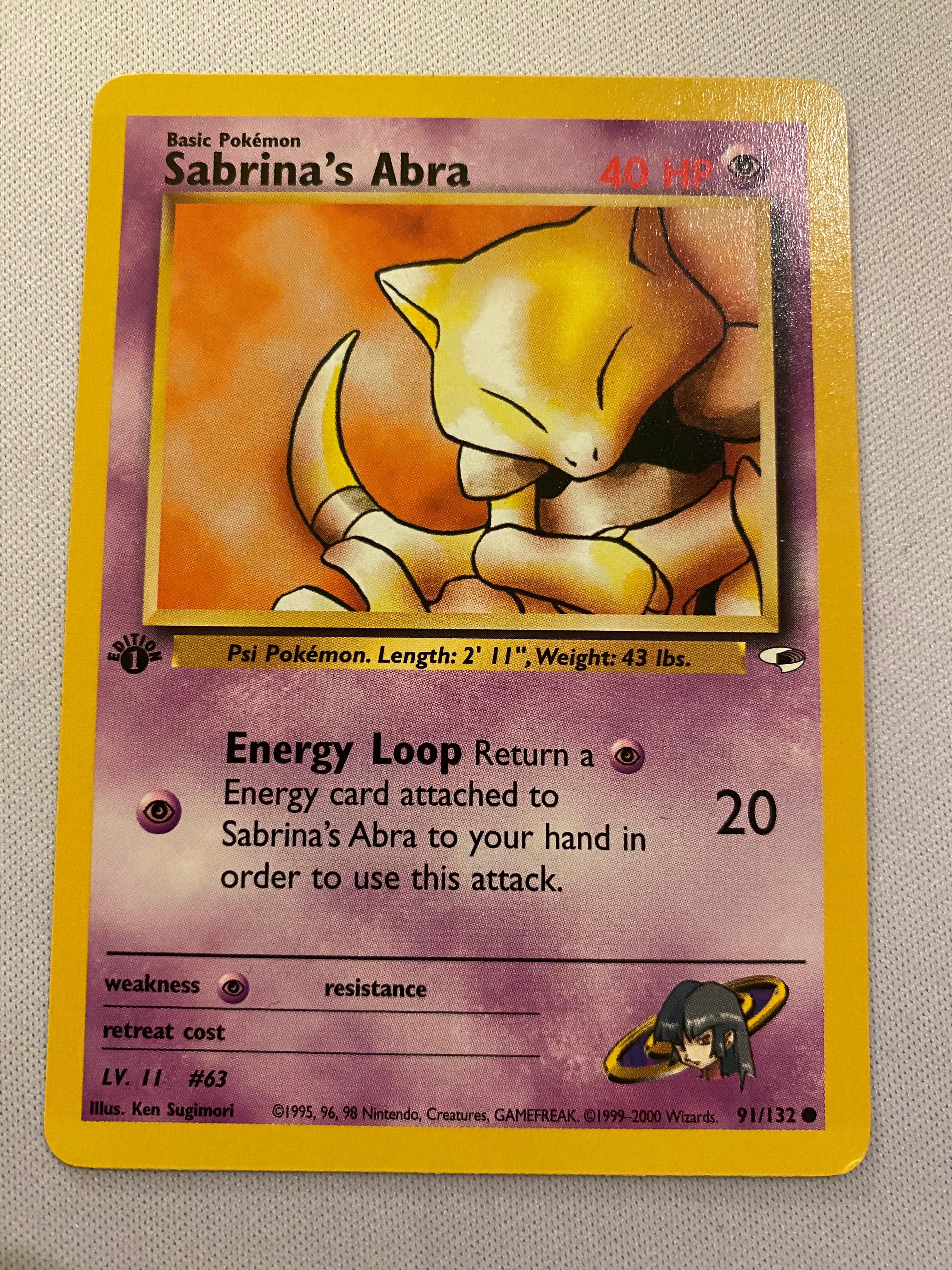 Pokemon card Sabrina‘s Abra 1995 ,96 ,98 online