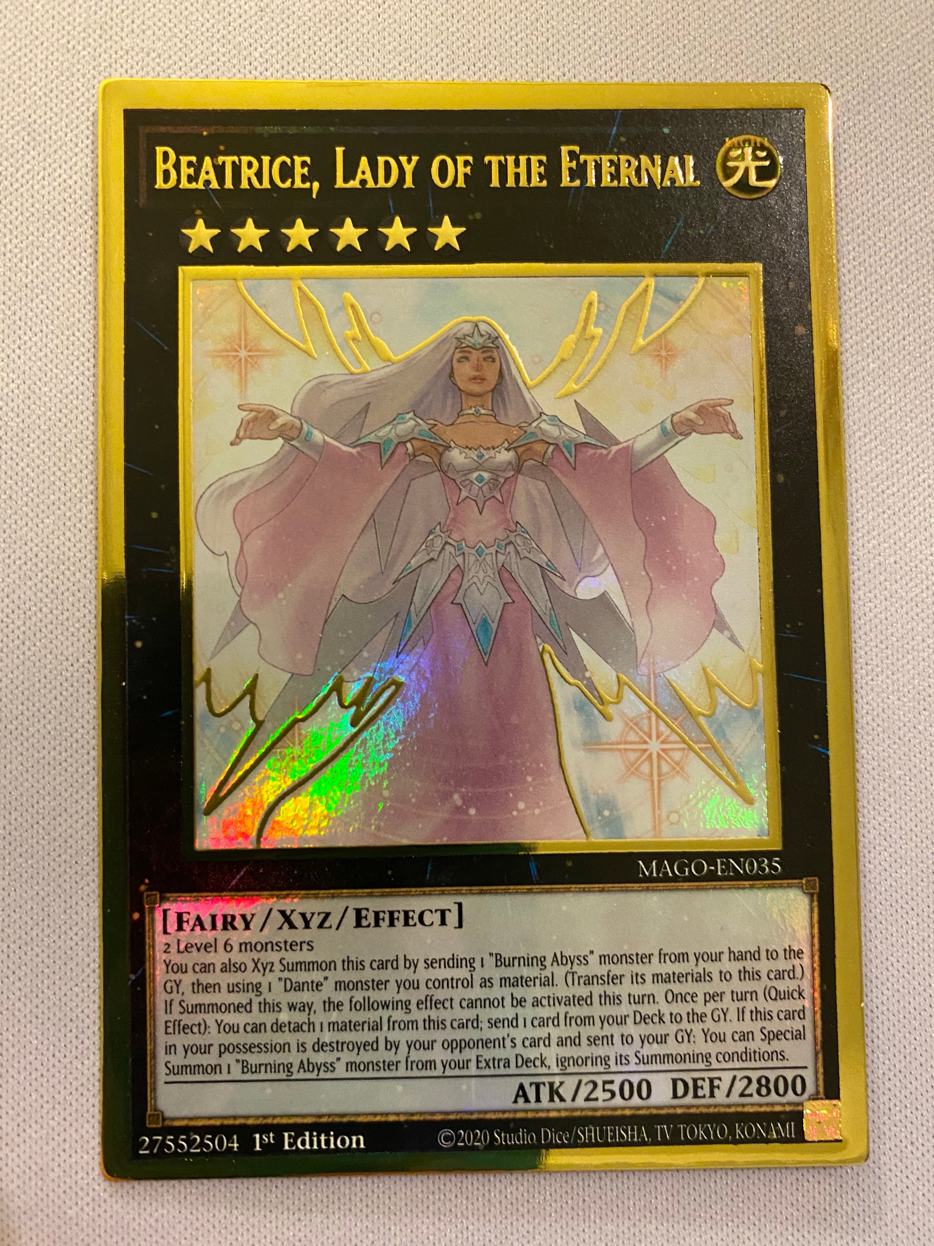 Yugioh Beatrice Lady of the Eternal MAGO EN035 1st Edition Gold Rare