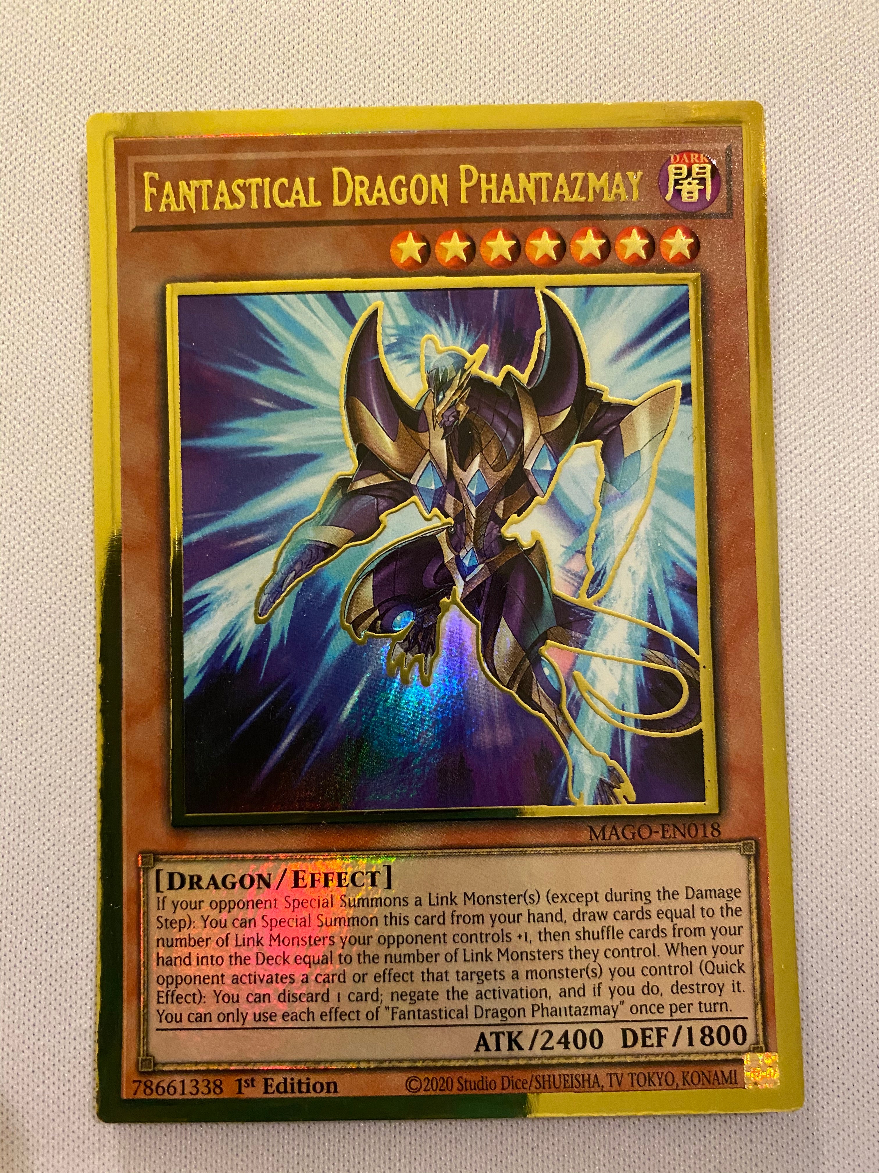 Yugioh Fantastical Dragon Phantazmay MAGO-EN018 1st Gold Rare Near Min