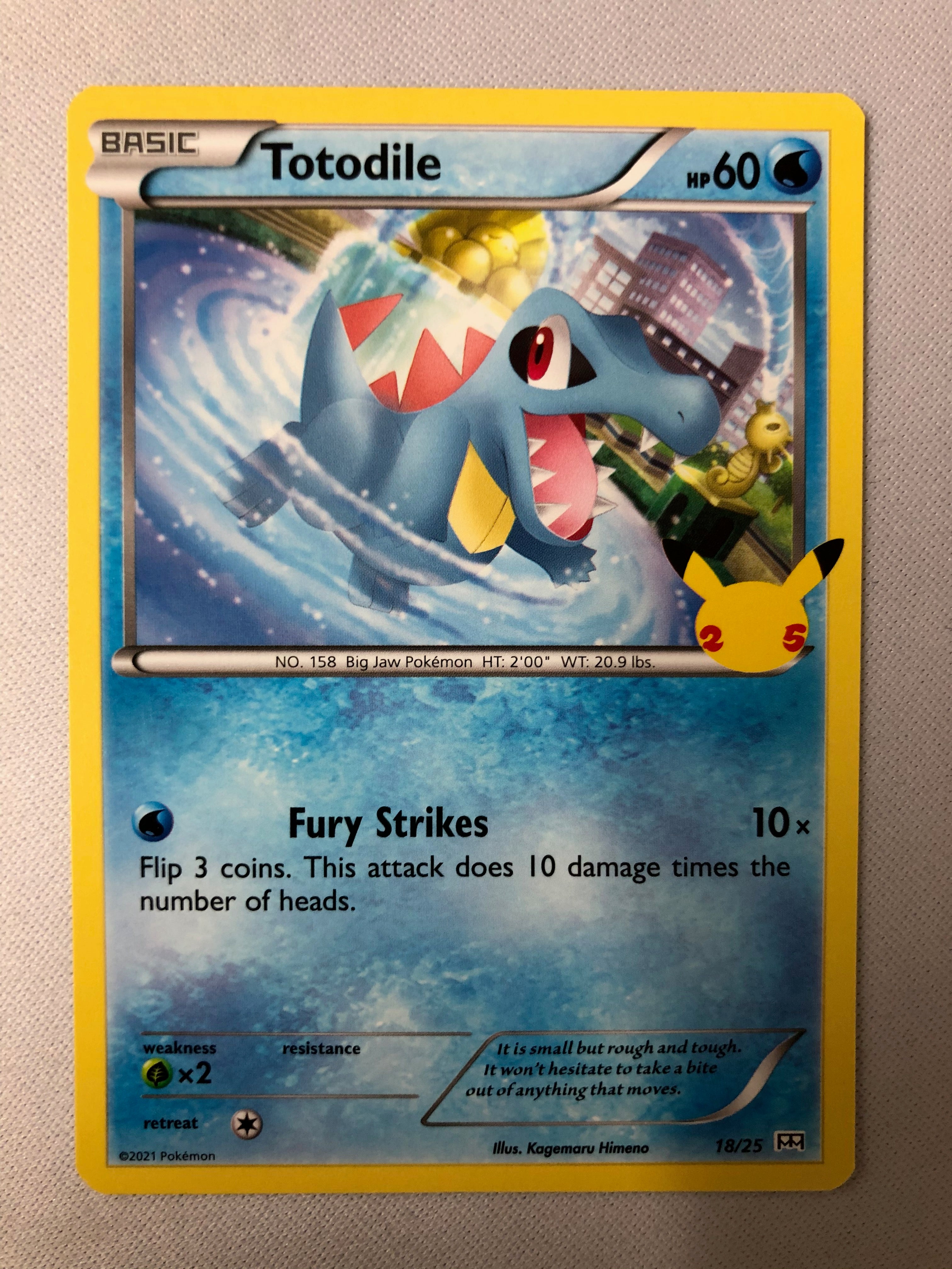 Totodile 18/25 Non-Holo 25th Anniversary Mcdonalds Promo 2021 Card NM