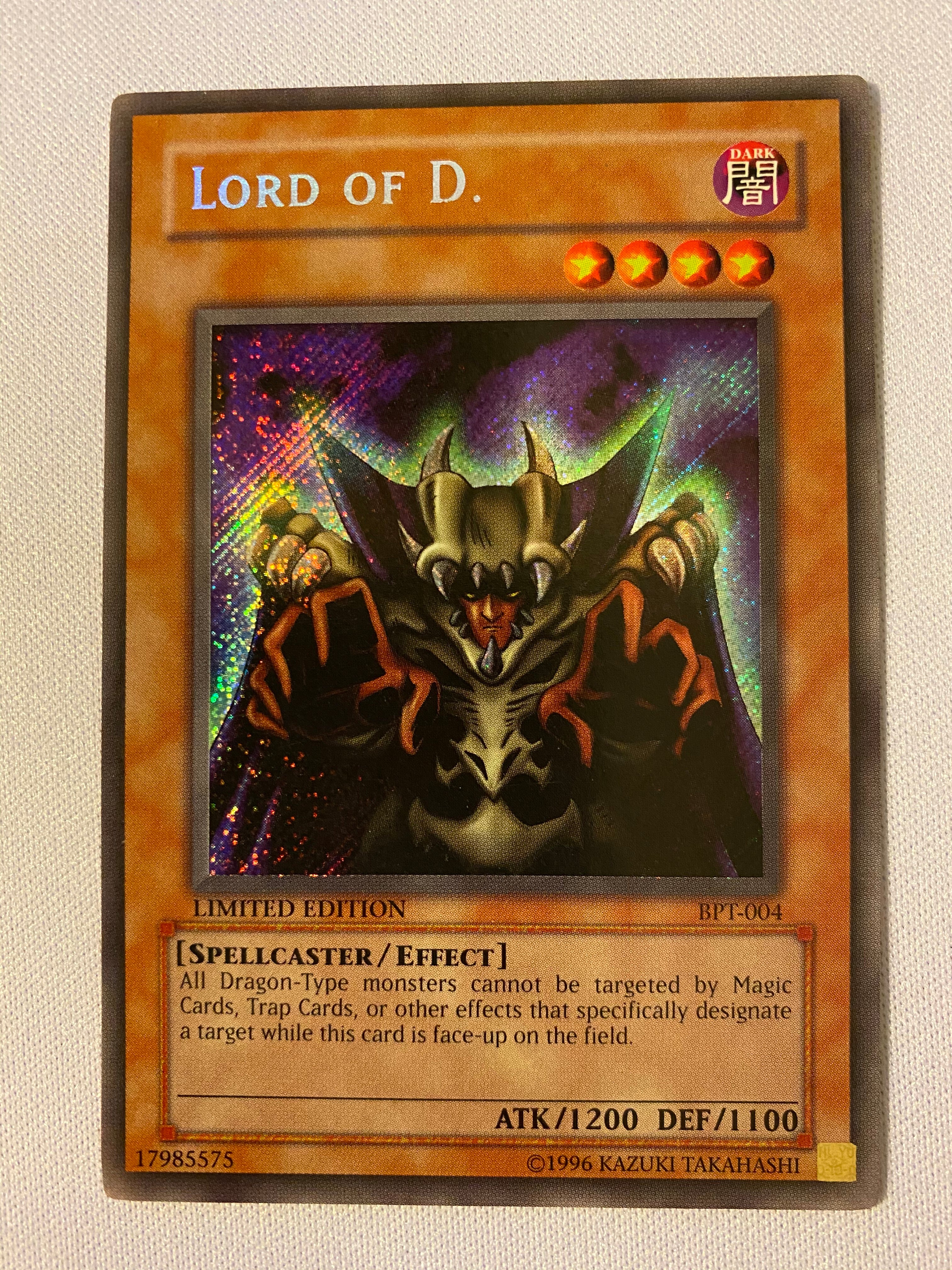 YU-GI-OH! LORD OF D. BPT-004 LIMITED EDITION SECRET RARE TCG 海外