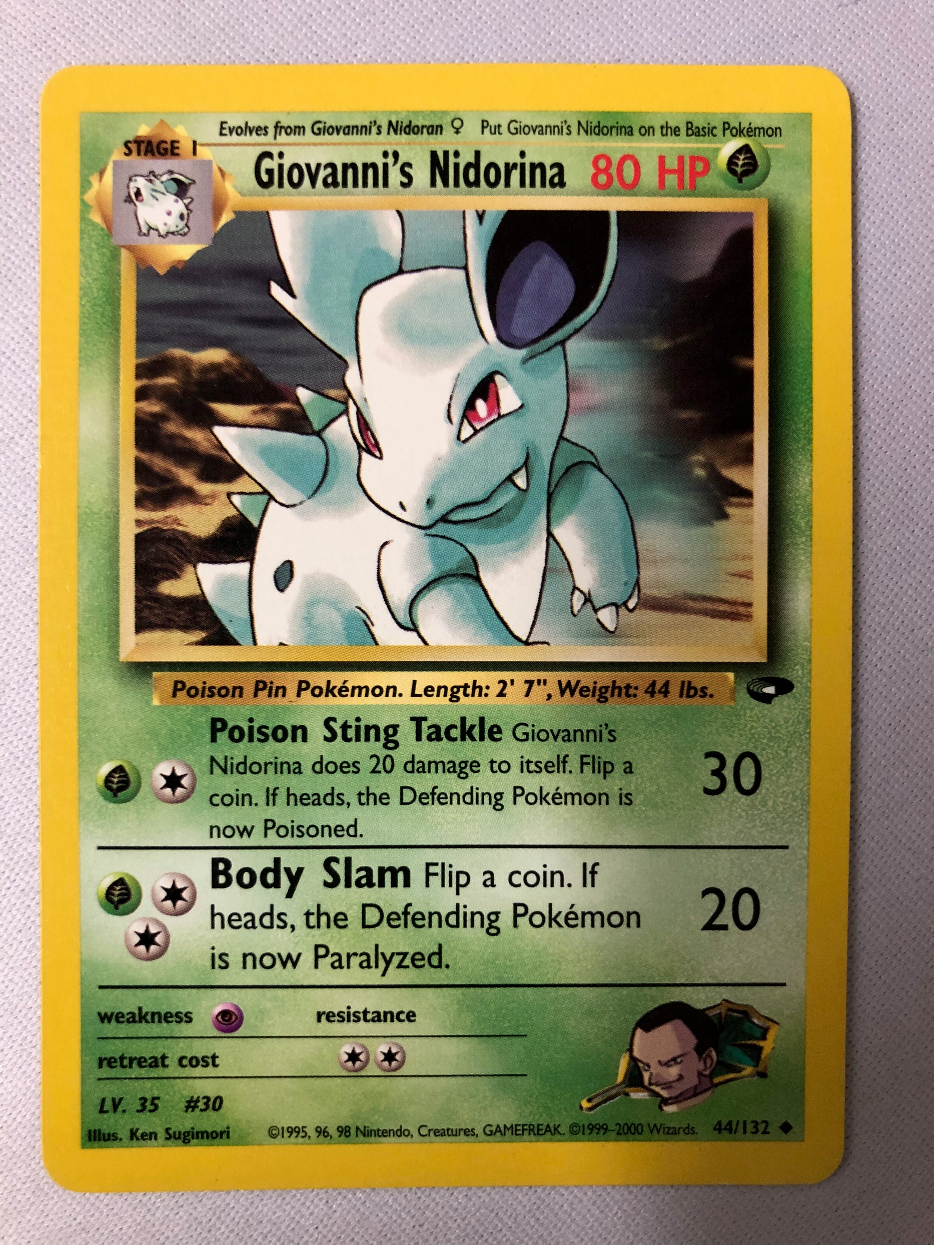 Giovanni's Nidorina 44/132 Gym Challenge Uncommon Pokemon Card NM