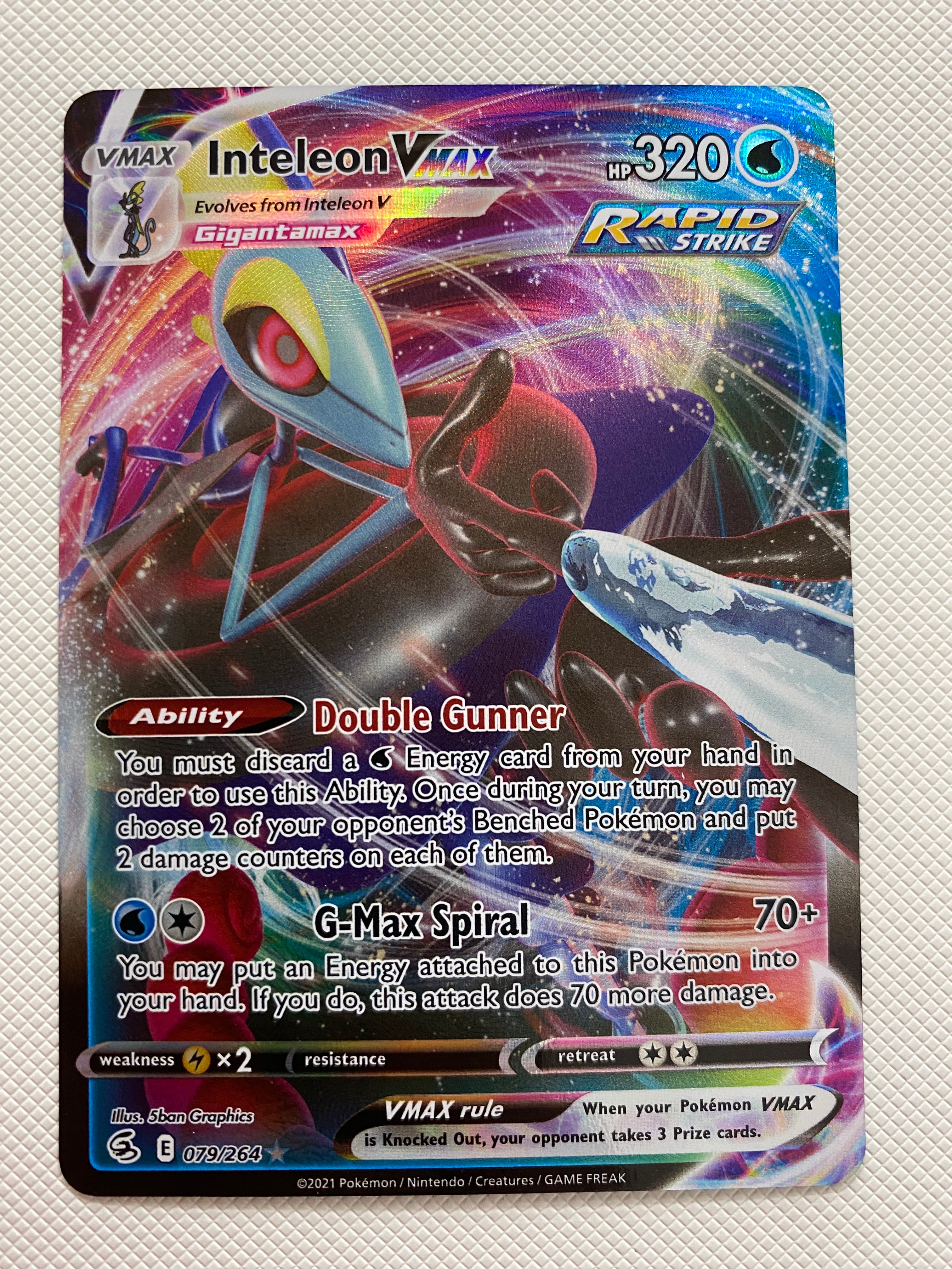 Inteleon VMAX 079/264 Full Art Ultra Rare Fusion Strike Pokemon Card N