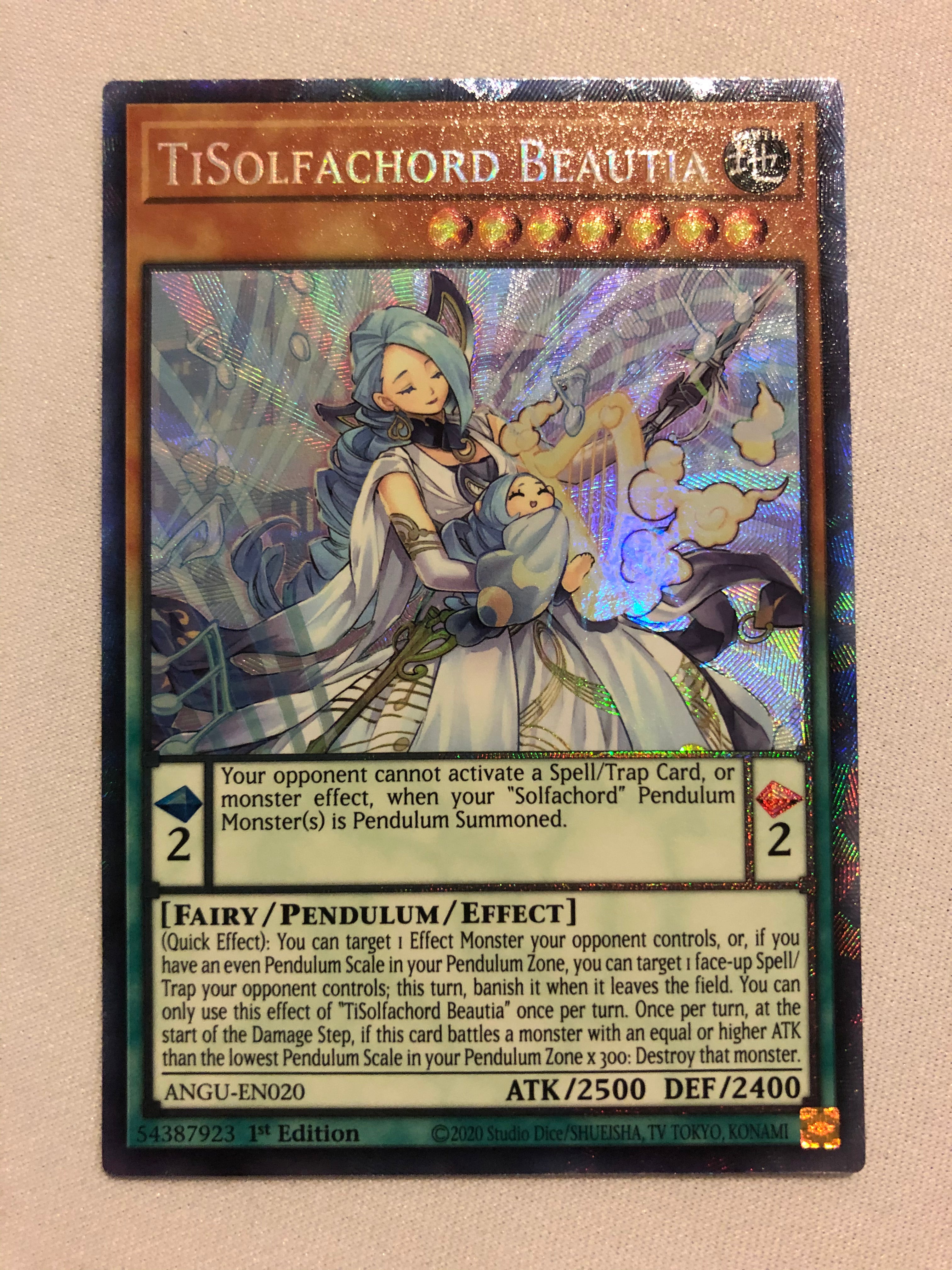 Yugioh TiSolfachord Beautia ANGU-EN020 Collector's Rare 1st Edition Ne