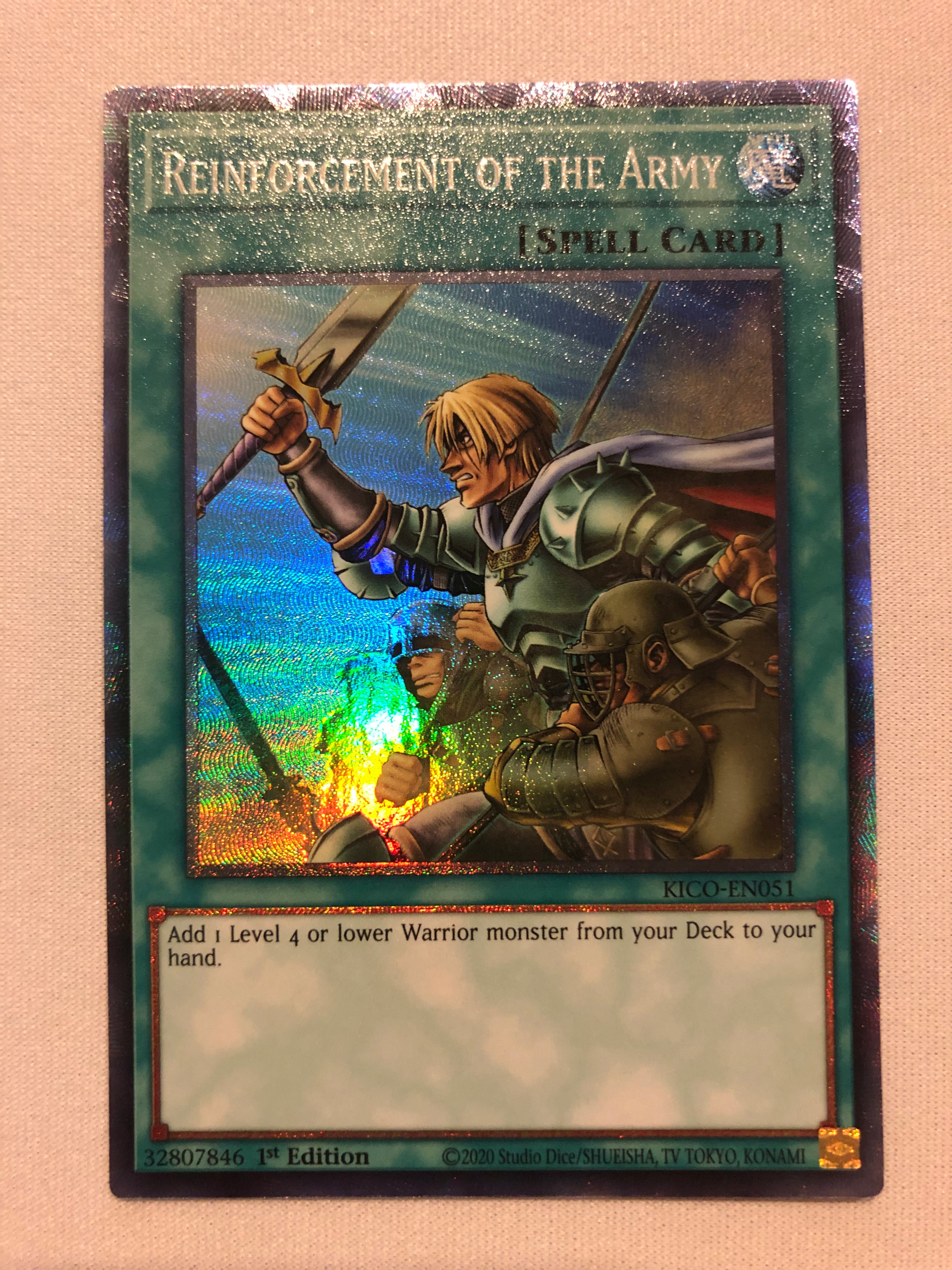 Yugioh Reinforcement of the Army KICO-EN051 Collectors Rare 1st Edition  Near Mint