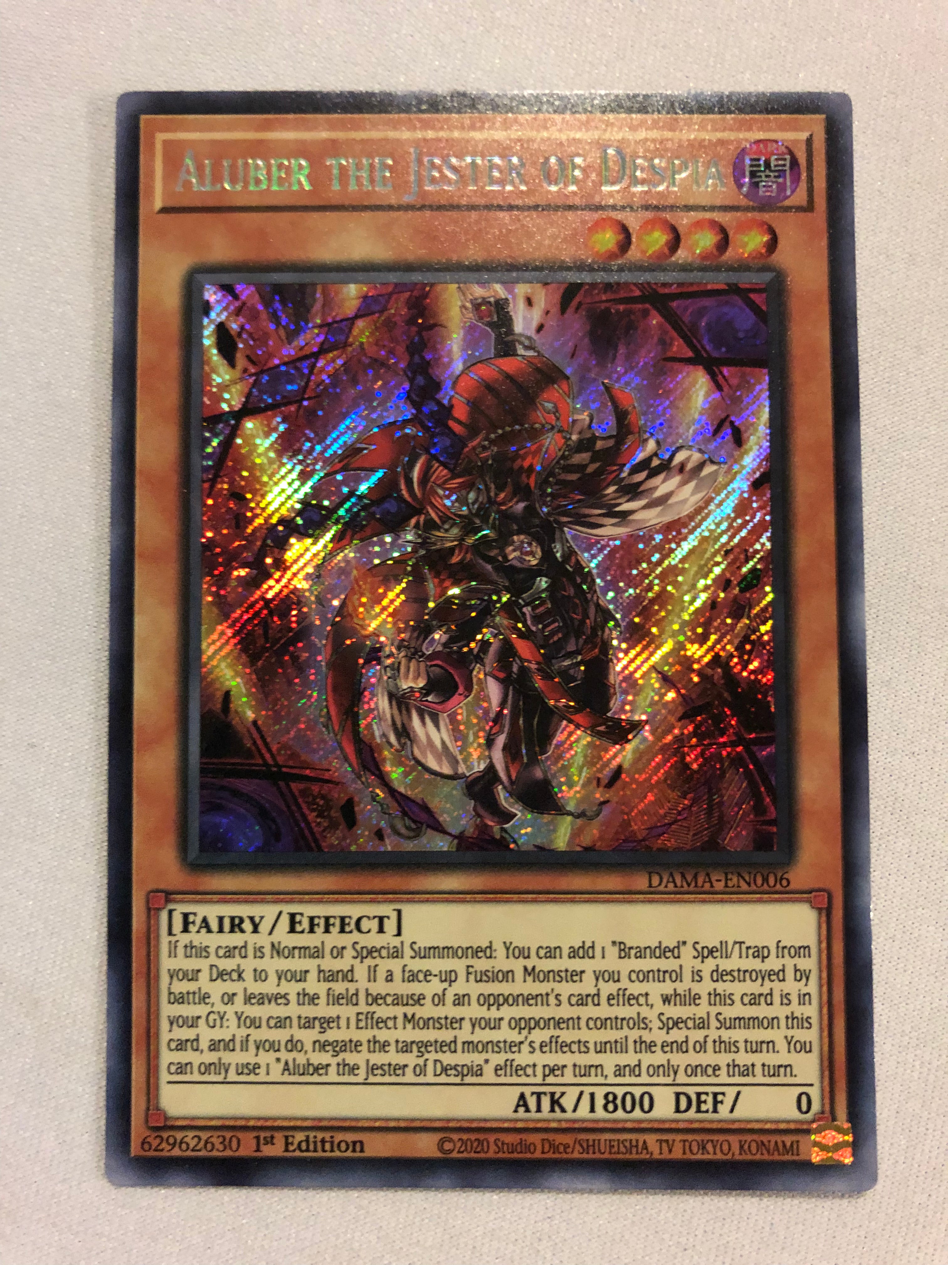 Yugioh Aluber the Jester of Despia DAMA-EN006 Secret Rare 1st Edition