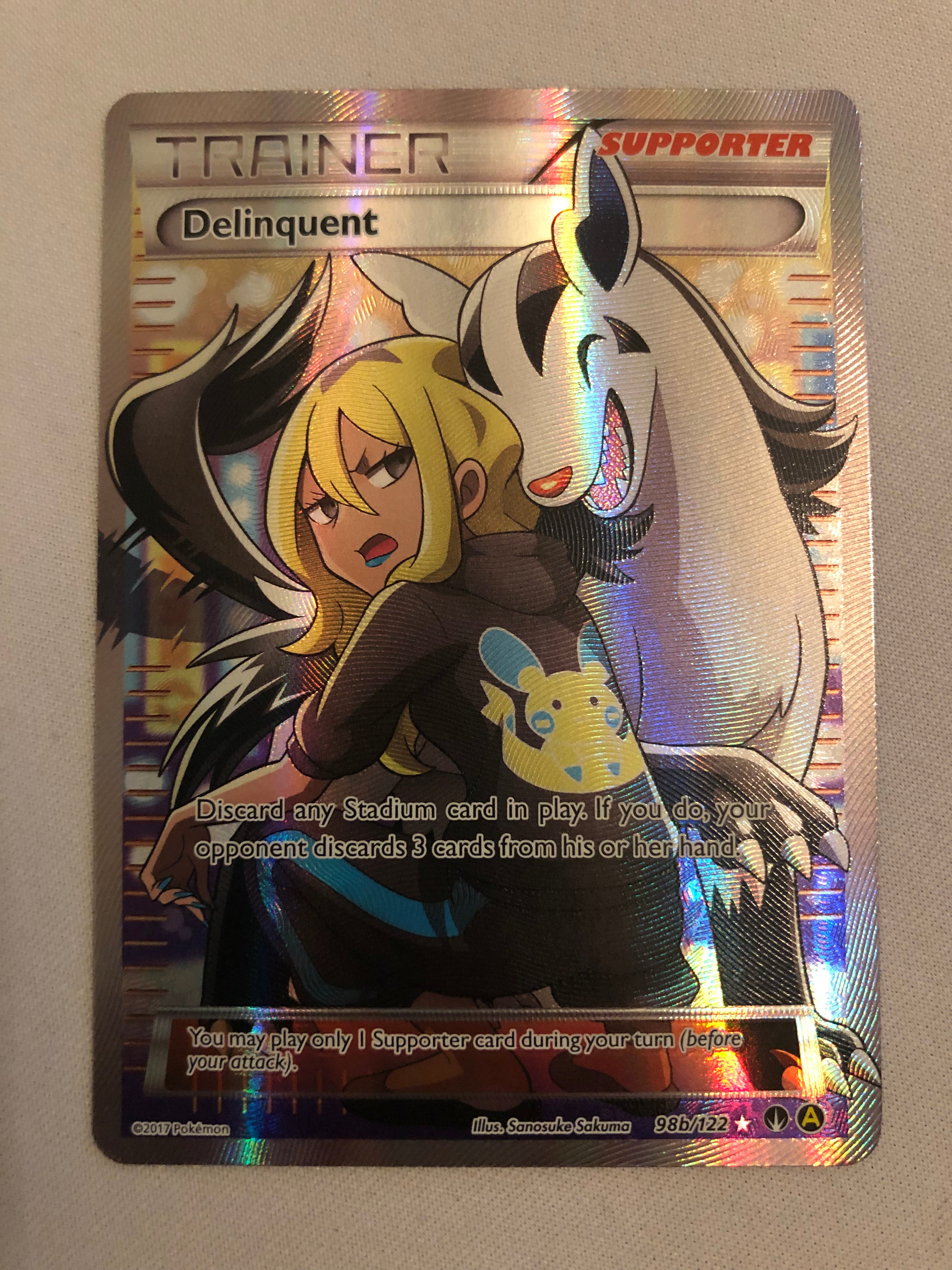 Delinquent 98b/122 Ultra Rare Full Art Pokemon Card Near Mint