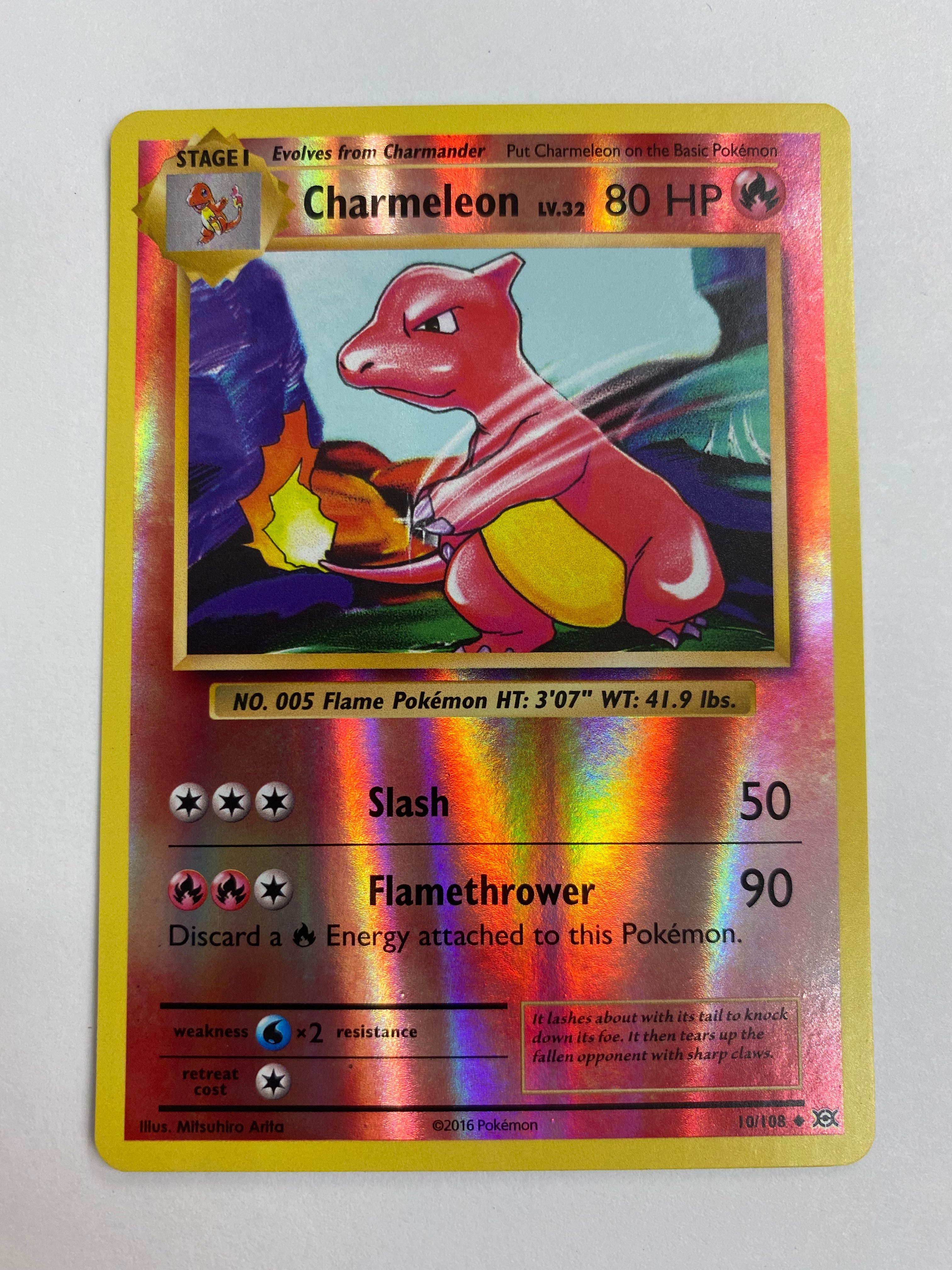 Charmeleon 10/108 Reverse Holo Pokemon Card Near Mint