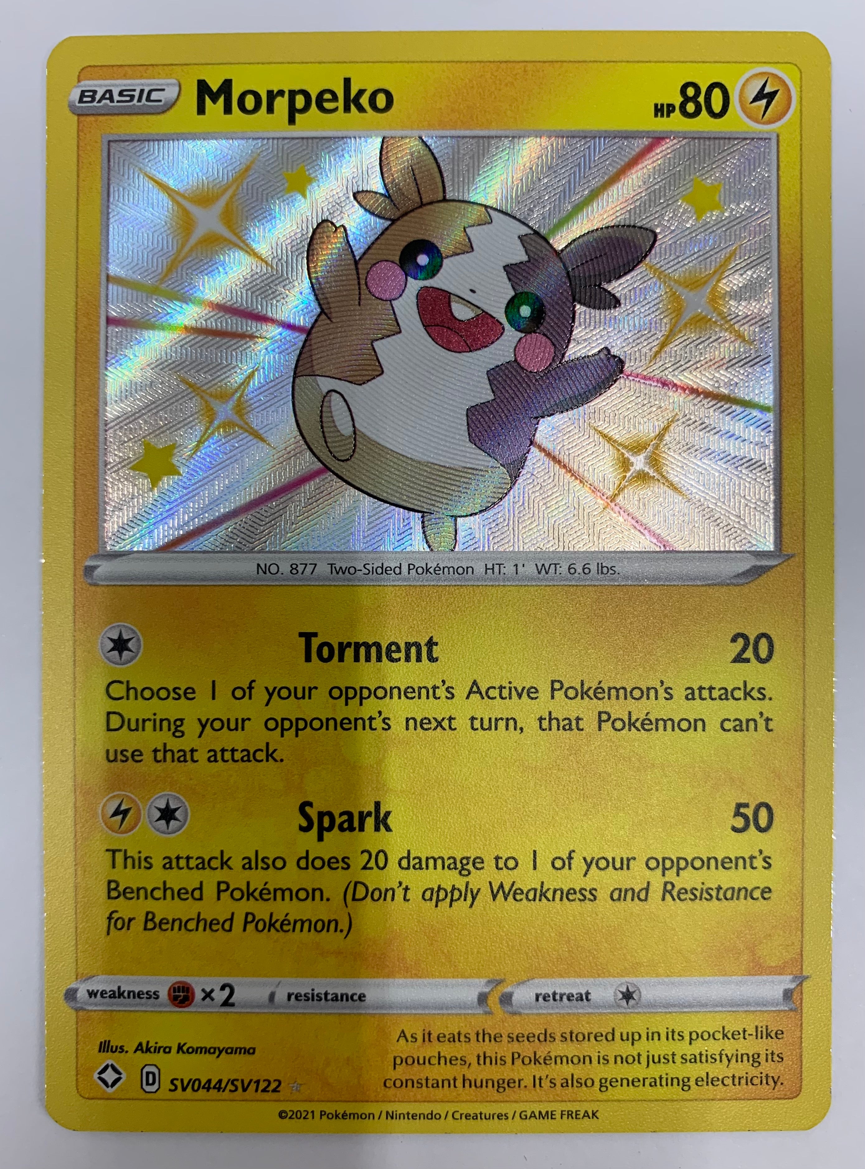 Morpeko SV044/SV122 Shining Fates SHINY Pokémon TCG Card NM