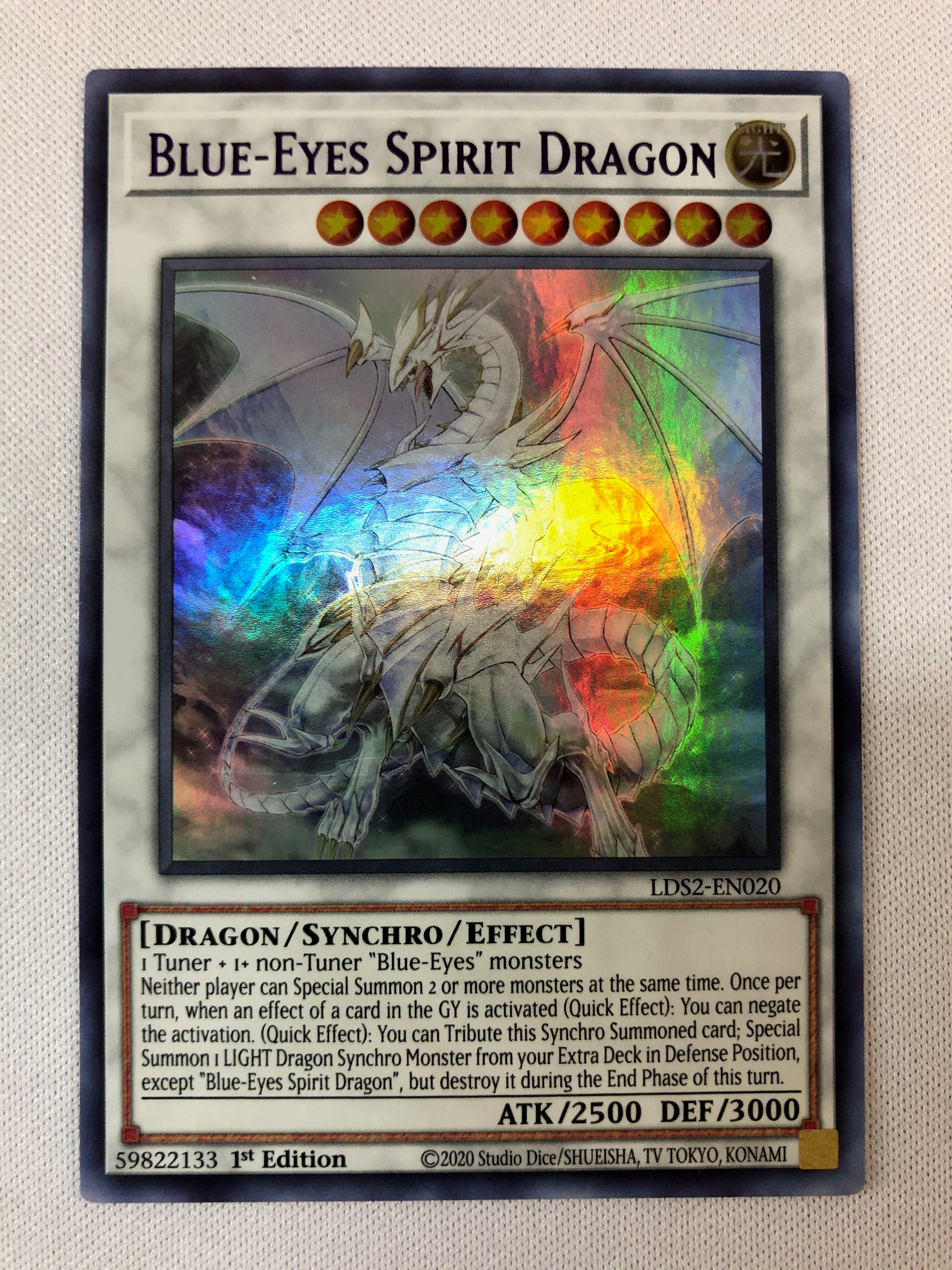 Yugioh Blue-Eyes Spirit Dragon LDS2-EN020 1st Edition Purple Ultra Rar