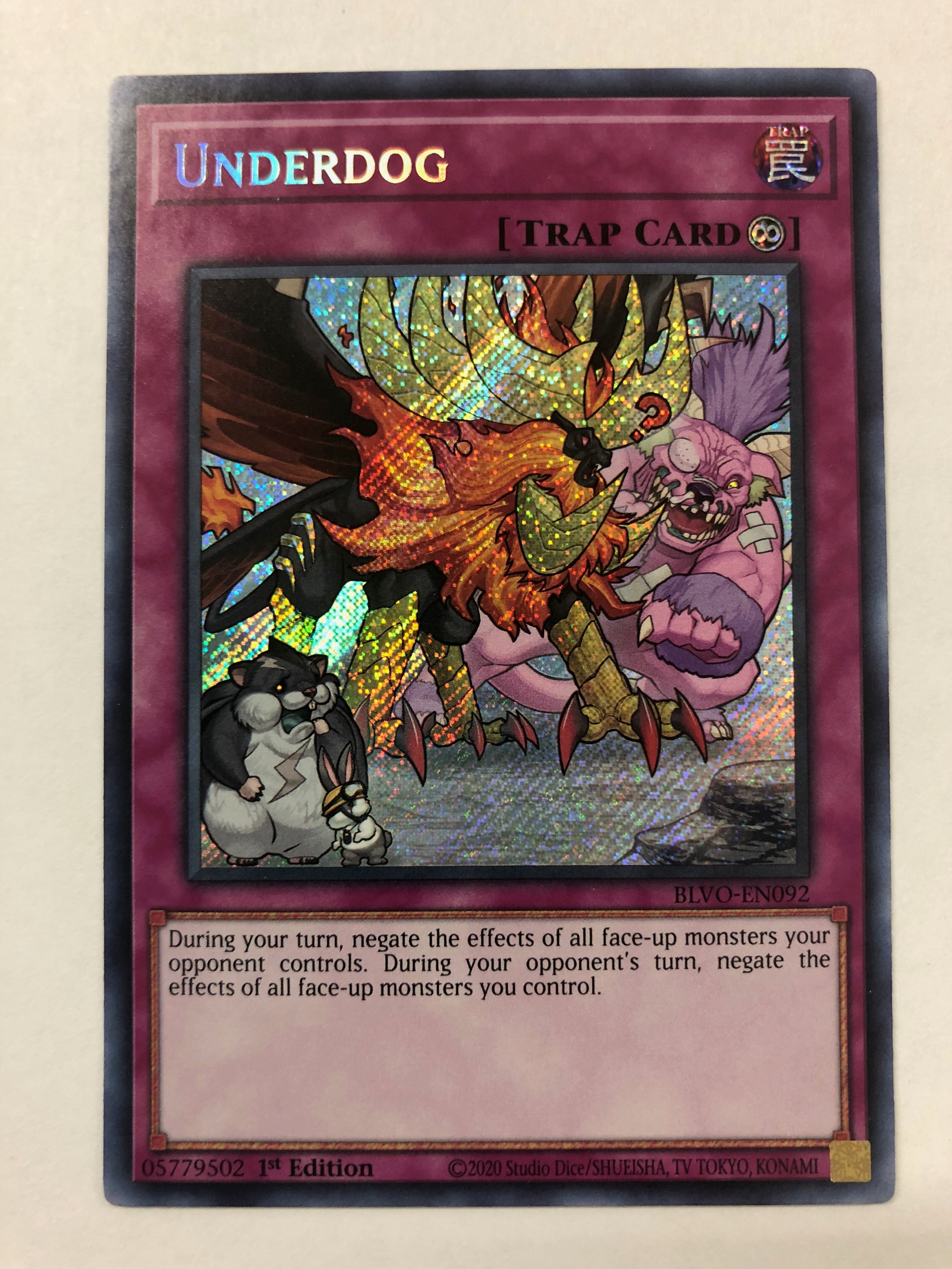 Yugioh Underdog BLVO-EN092 Secret Rare 1st Edition Near Mint