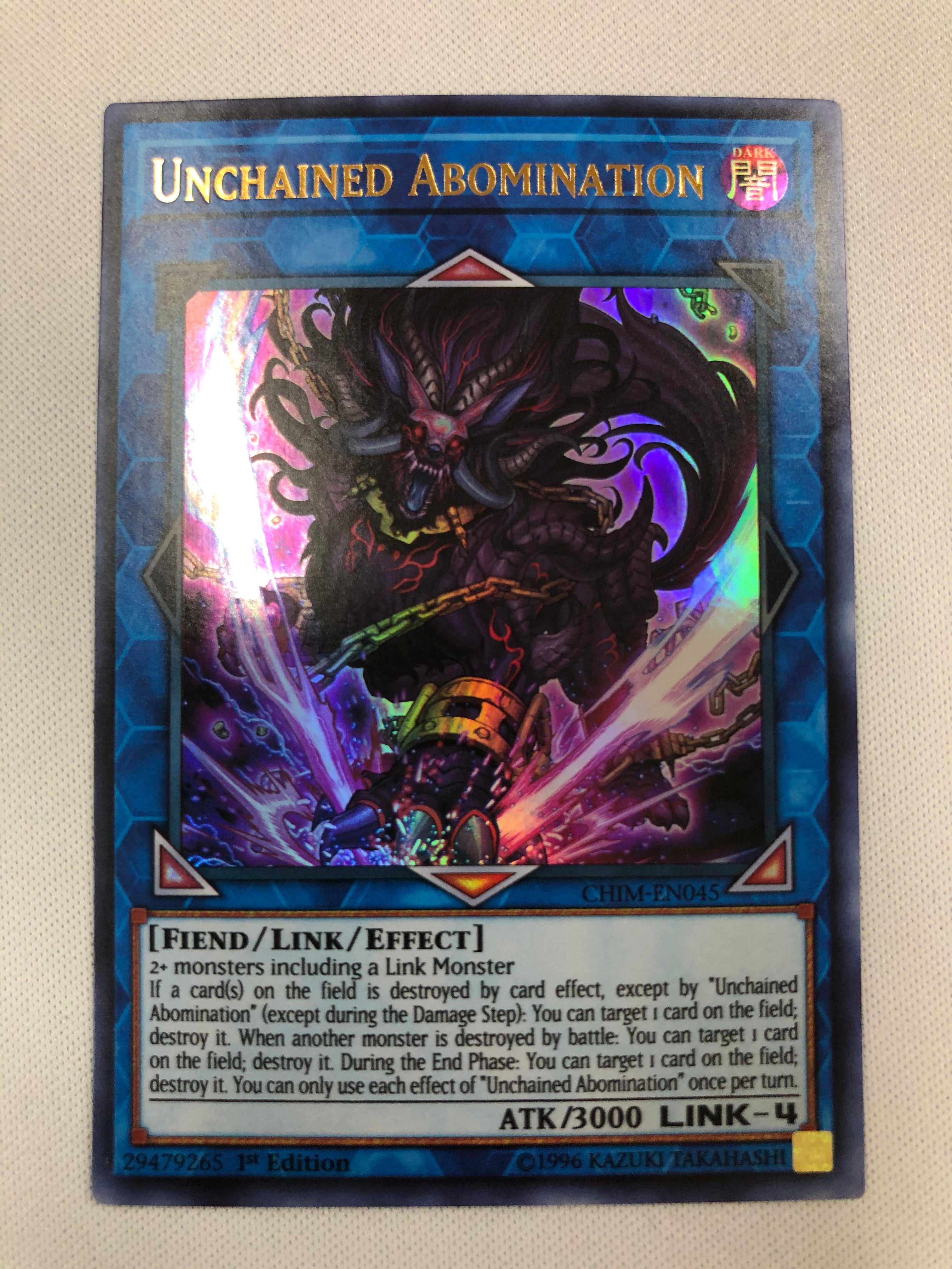 Yugioh Unchained Abomination CHIM-EN045 Ultra Rare 1st Edition Near Mi