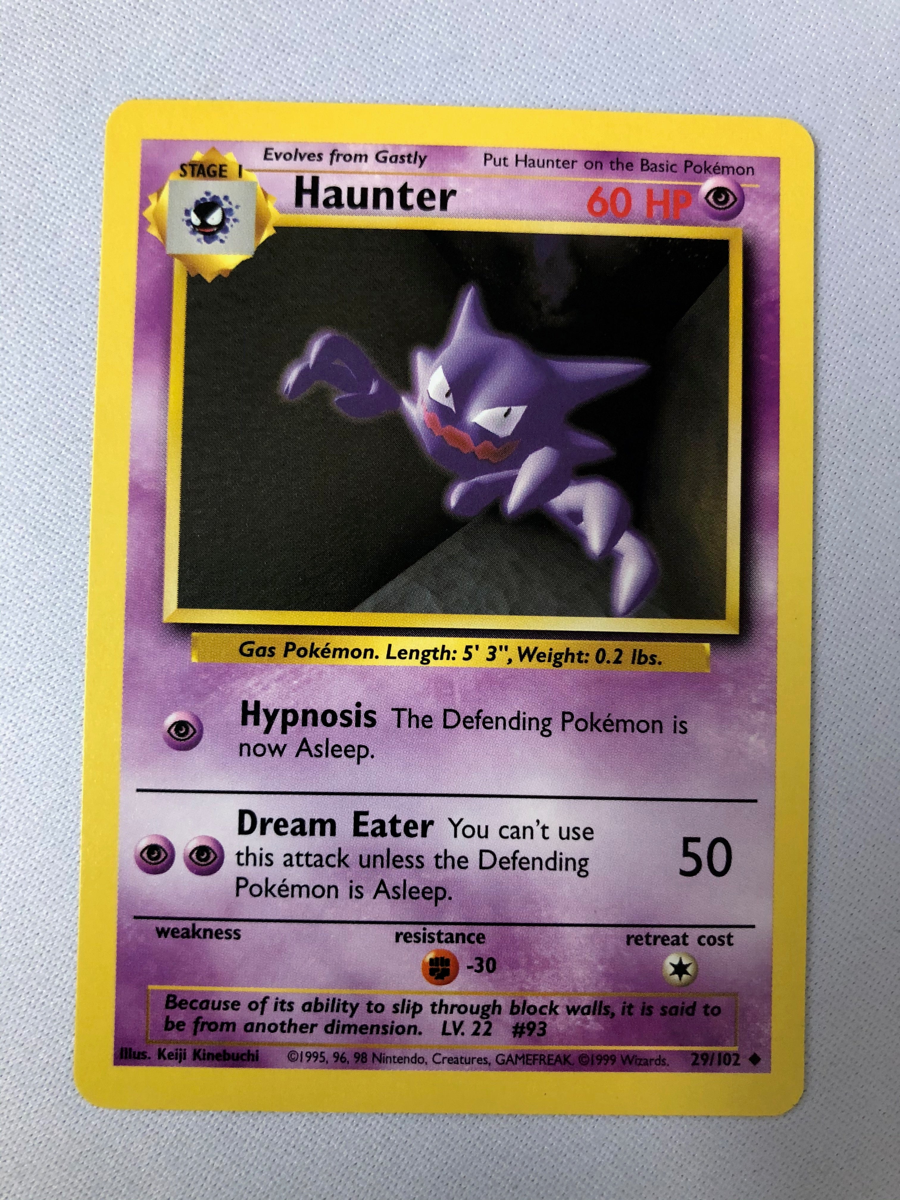 Haunter 29/102 Base Set Uncommon Pokemon Card NM