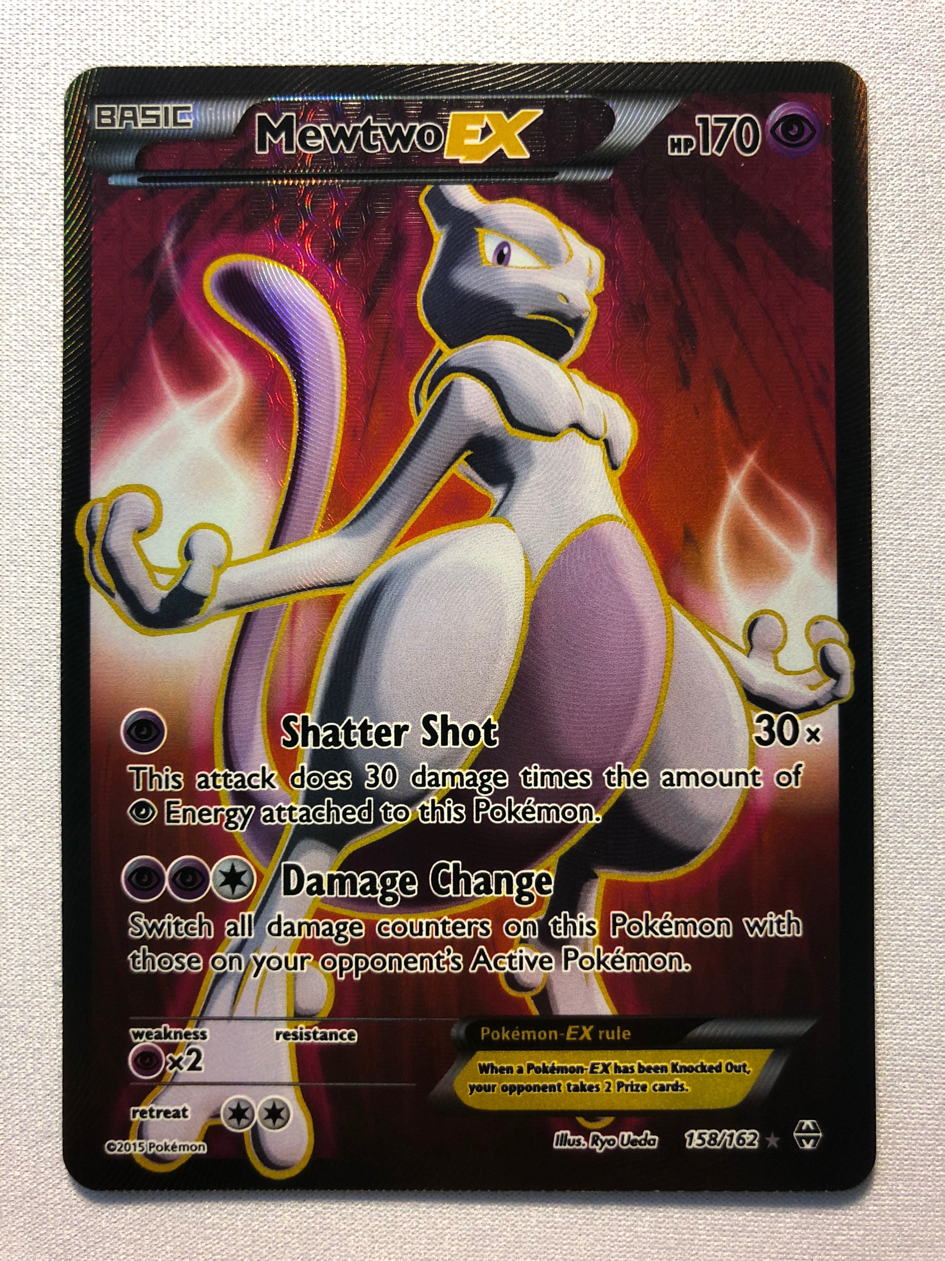 Mewtwo EX 158/162 Full Art Holo Ultra Rare XY BREAKThrough Pokemon Car