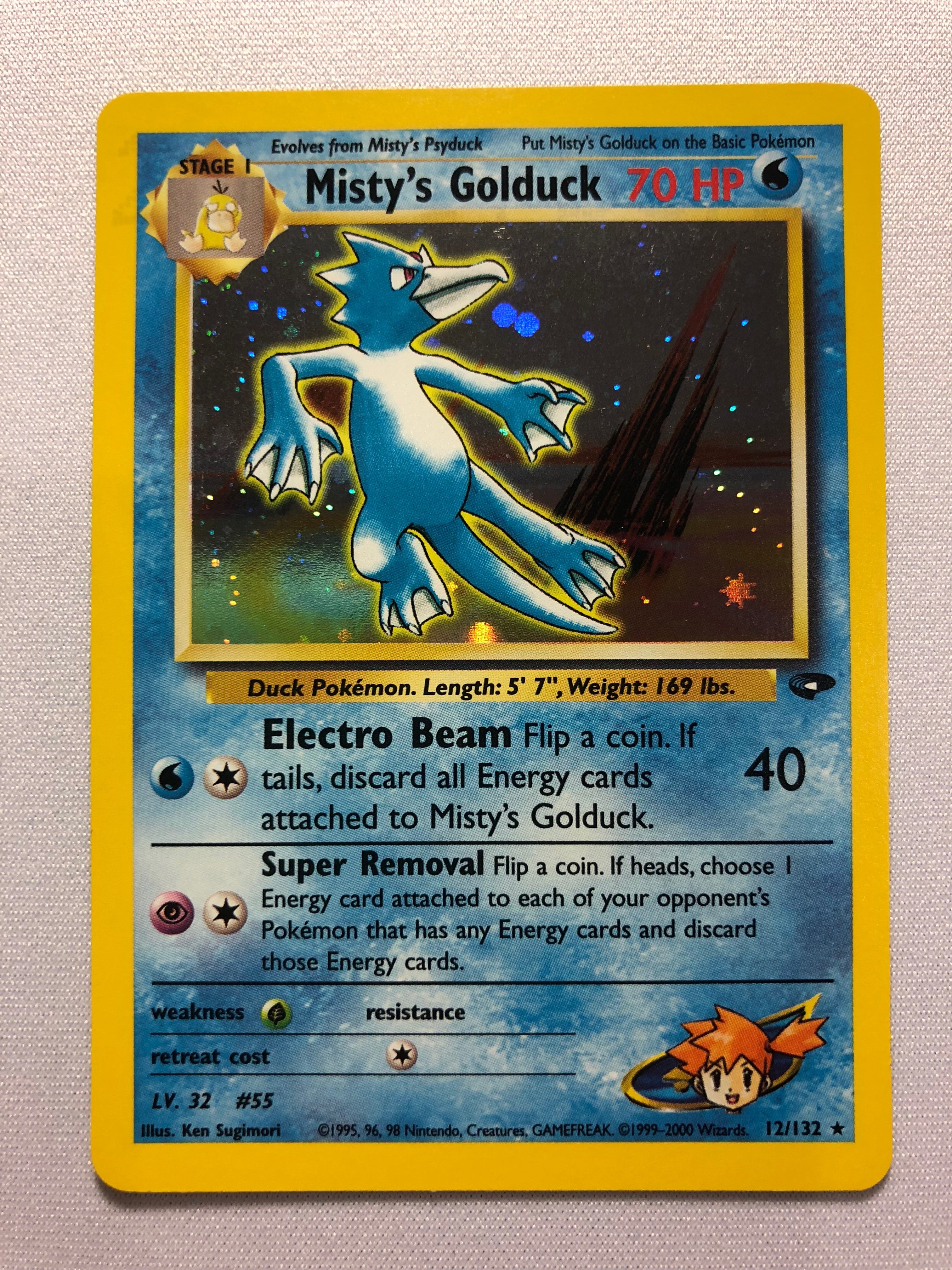 Misty's Golduck 12/132 Holo Rare Gym Challenge Pokemon Card Near Mint
