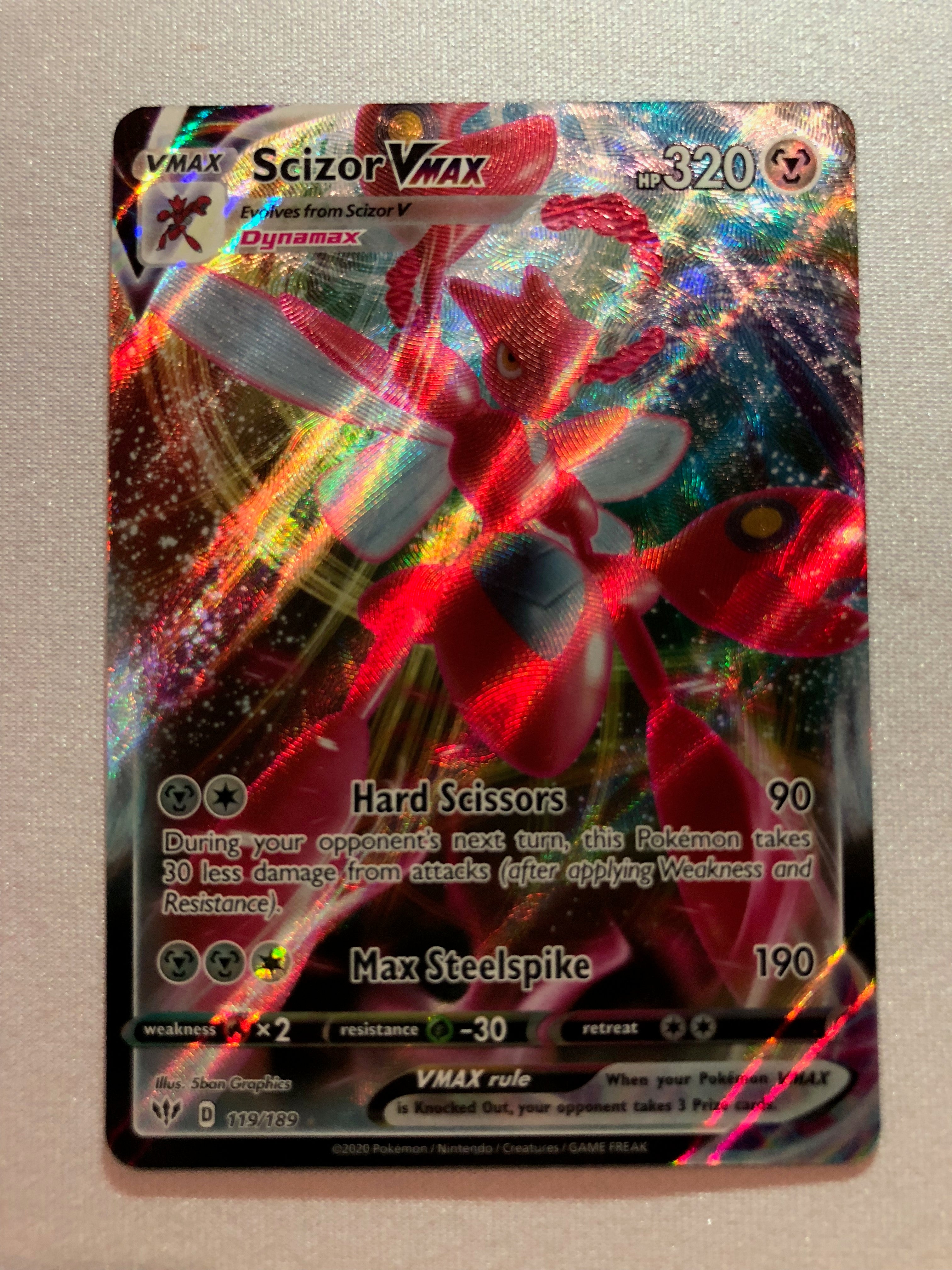 Scizor VMAX 119/189 Darkness Ablaze Holo Ultra Rare Pokemon Card Near