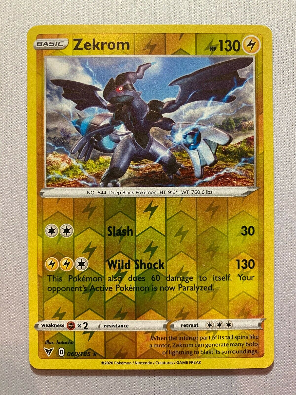 Zekrom 060/185 Reverse Holo Vivid Voltage Pokemon Card Near Mint