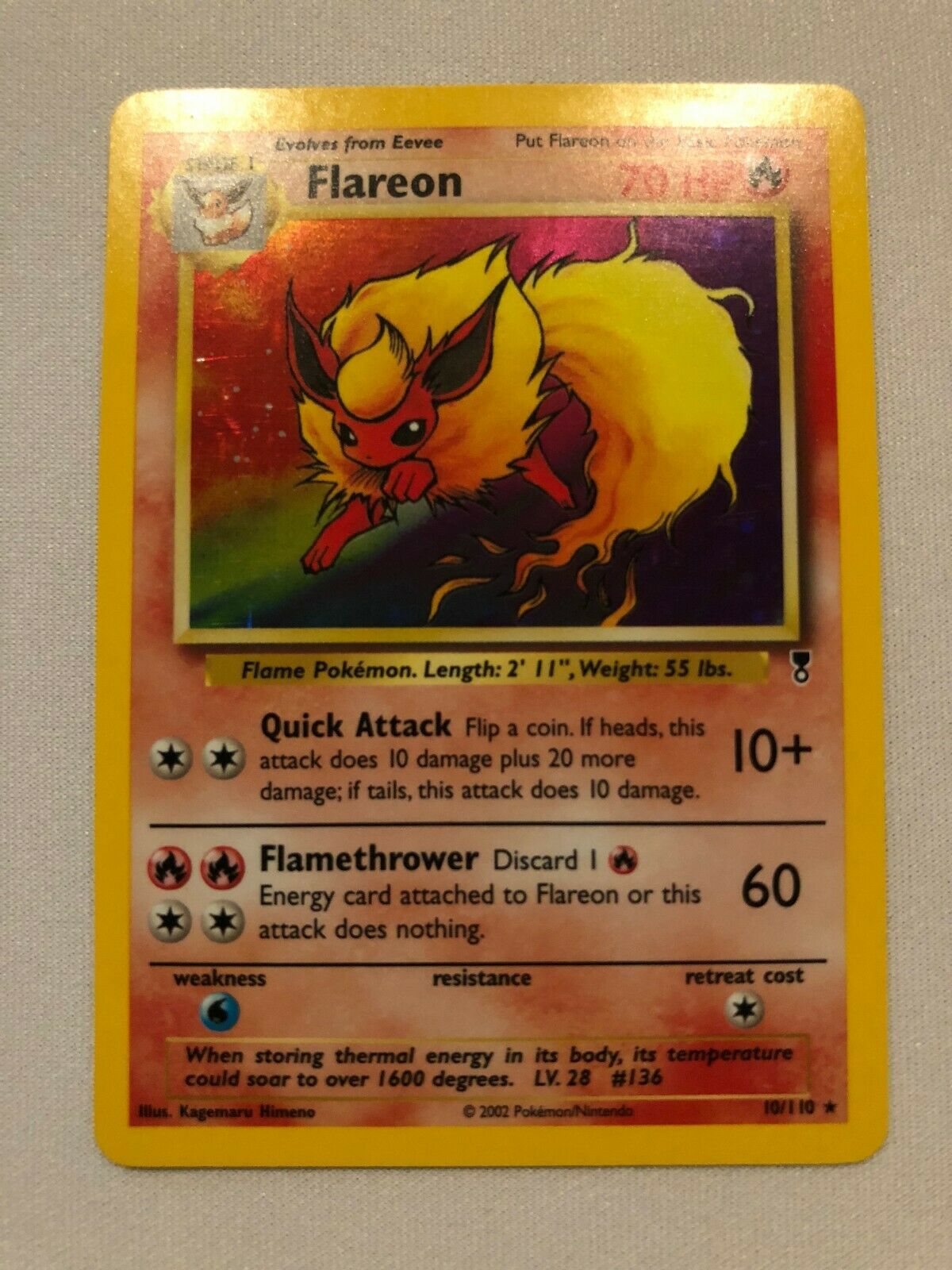 Flareon 10/110 Holo Rare Legendary Collection Pokemon Card Near Mint