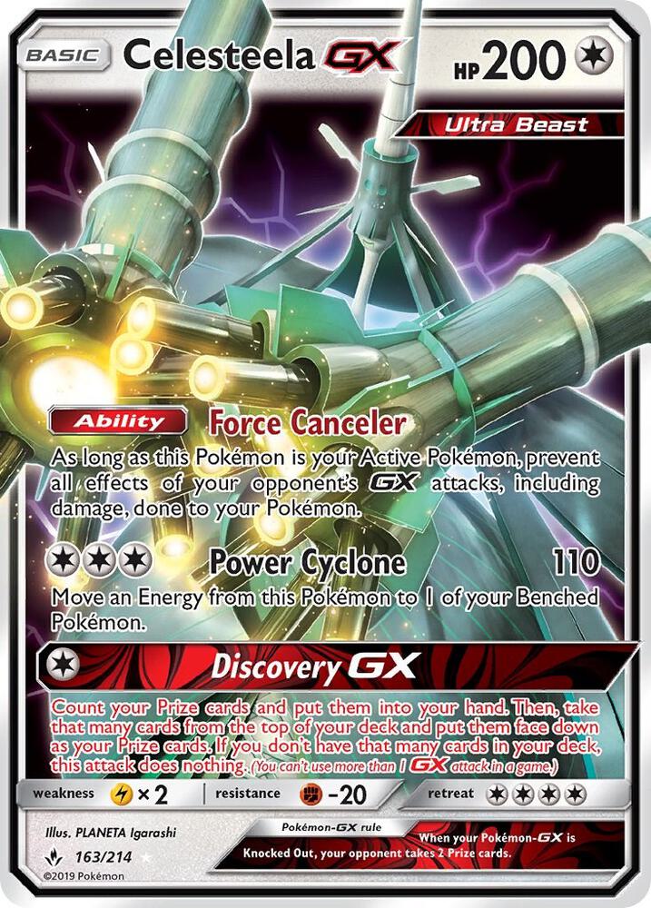 Celesteela GX 163/214 Unbroken Bonds Set Holo Ultra Rare Pokemon Card Near Mint