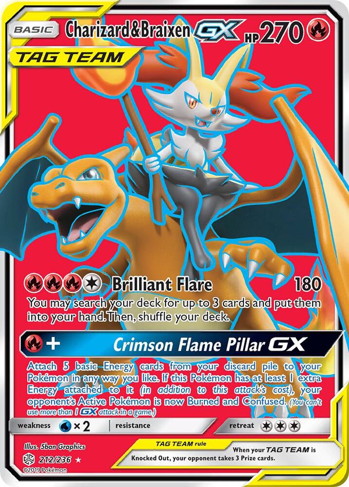 Charizard & Braixen GX (Full Art) - SM - Cosmic Eclipse (SM12)