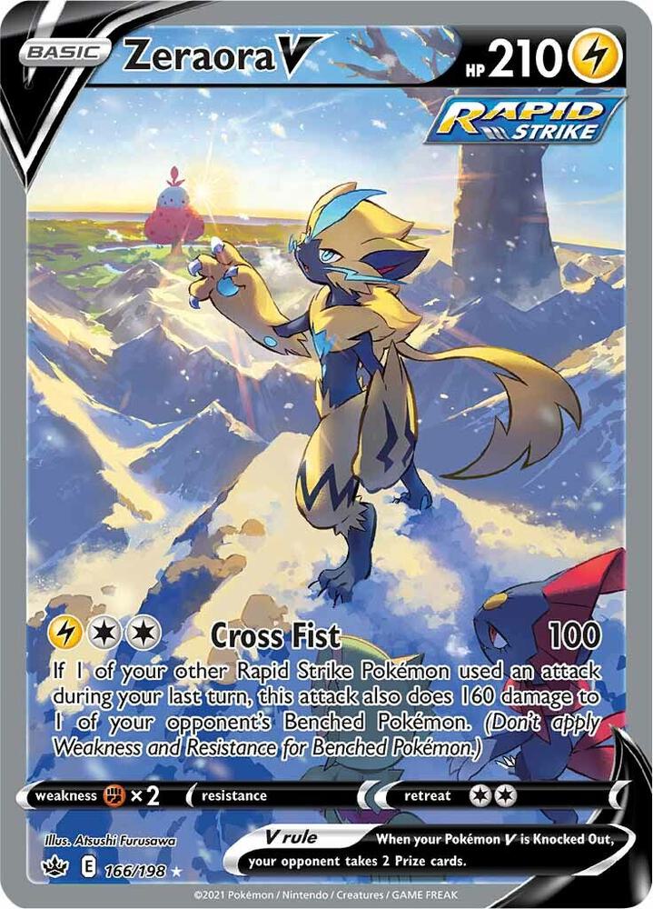 Zeraora V 166/198  Alter Alt Full Art Chilling Reign Pokemon Card Near Mint