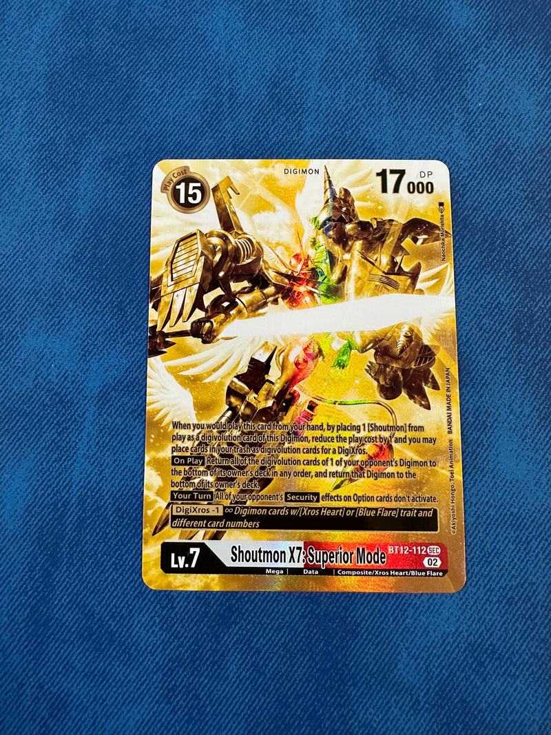 Shoutmon X7: Superior Mode (Alternate Art) (Gold) - Across Time (BT12)