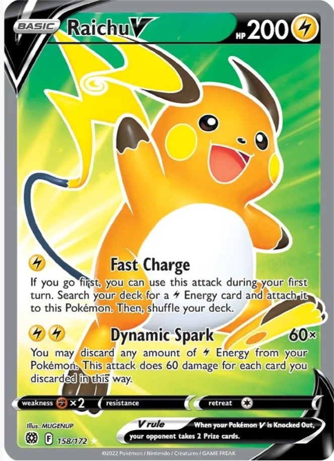 Raichu V (Full Art) - SWSH09: Brilliant Stars (SWSH09) 158/172