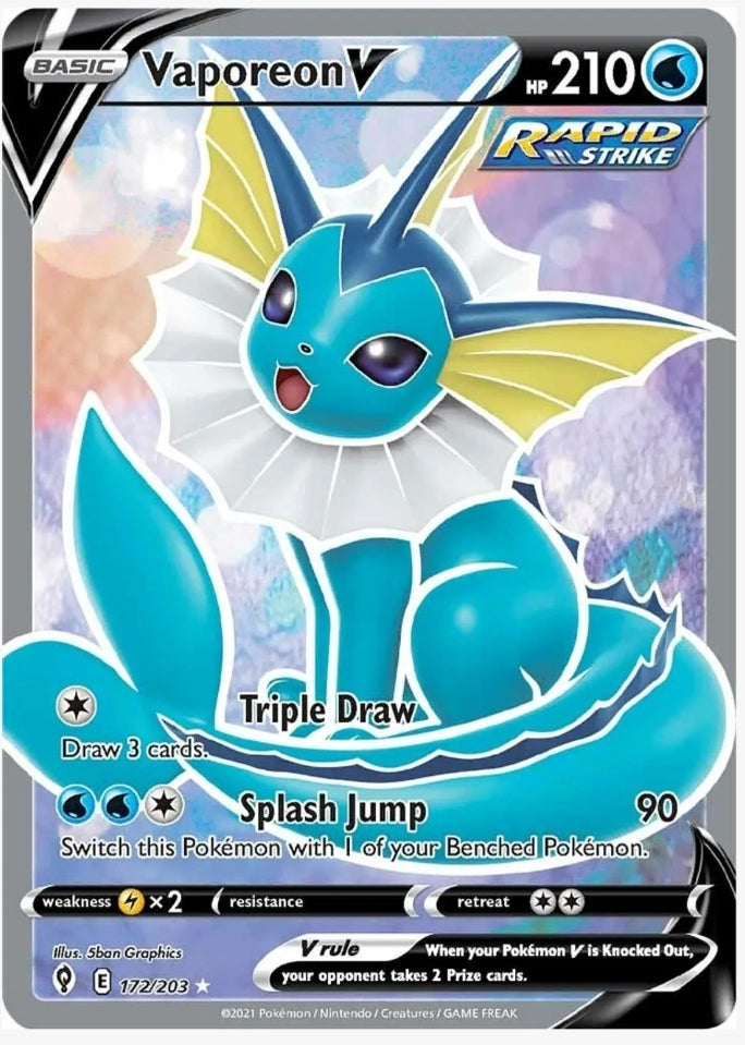 Vaporeon V (Full Art) - SWSH07: Evolving Skies (SWSH07) 172/203