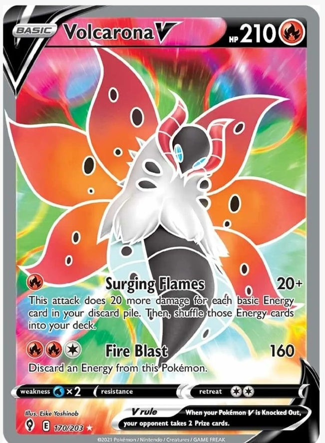 Volcarona V (Full Art) - SWSH07: Evolving Skies (SWSH07) 170/203