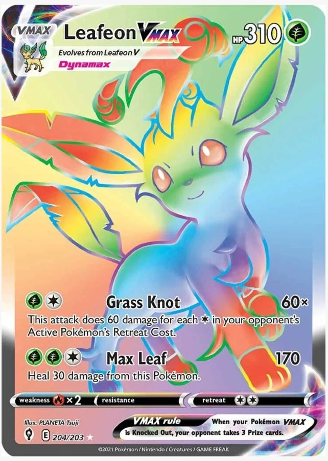 Leafeon VMAX (Secret) - SWSH07: Evolving Skies (SWSH07) 204/203