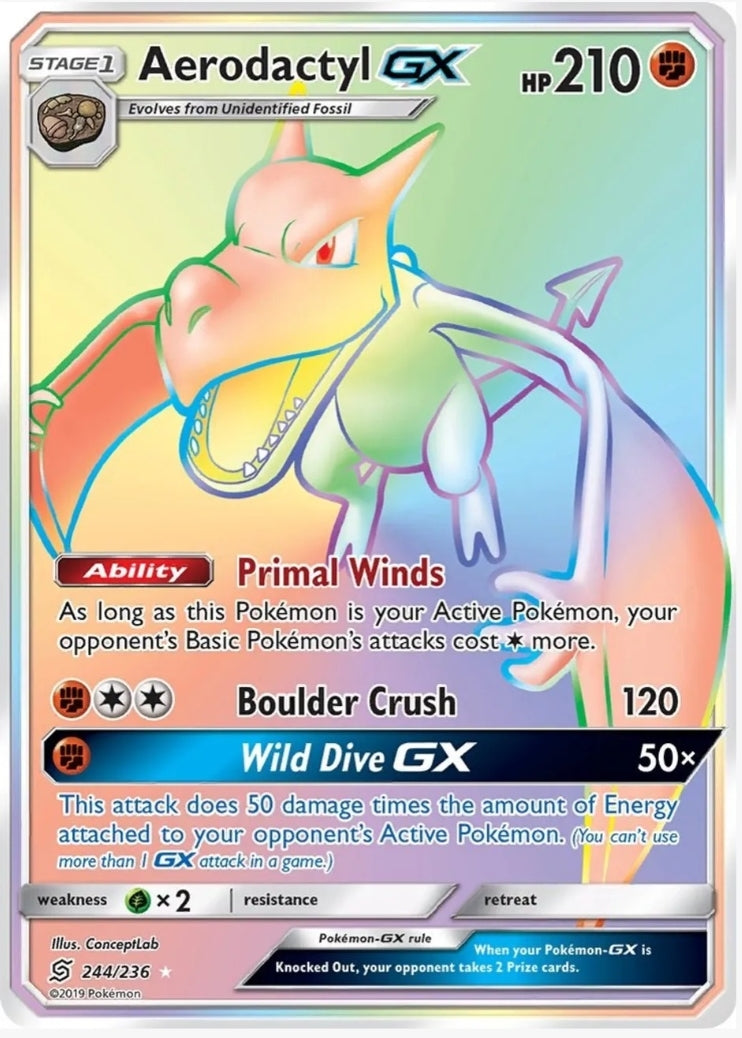 Aerodactyl GX (Secret) - SM - Unified Minds (SM11)