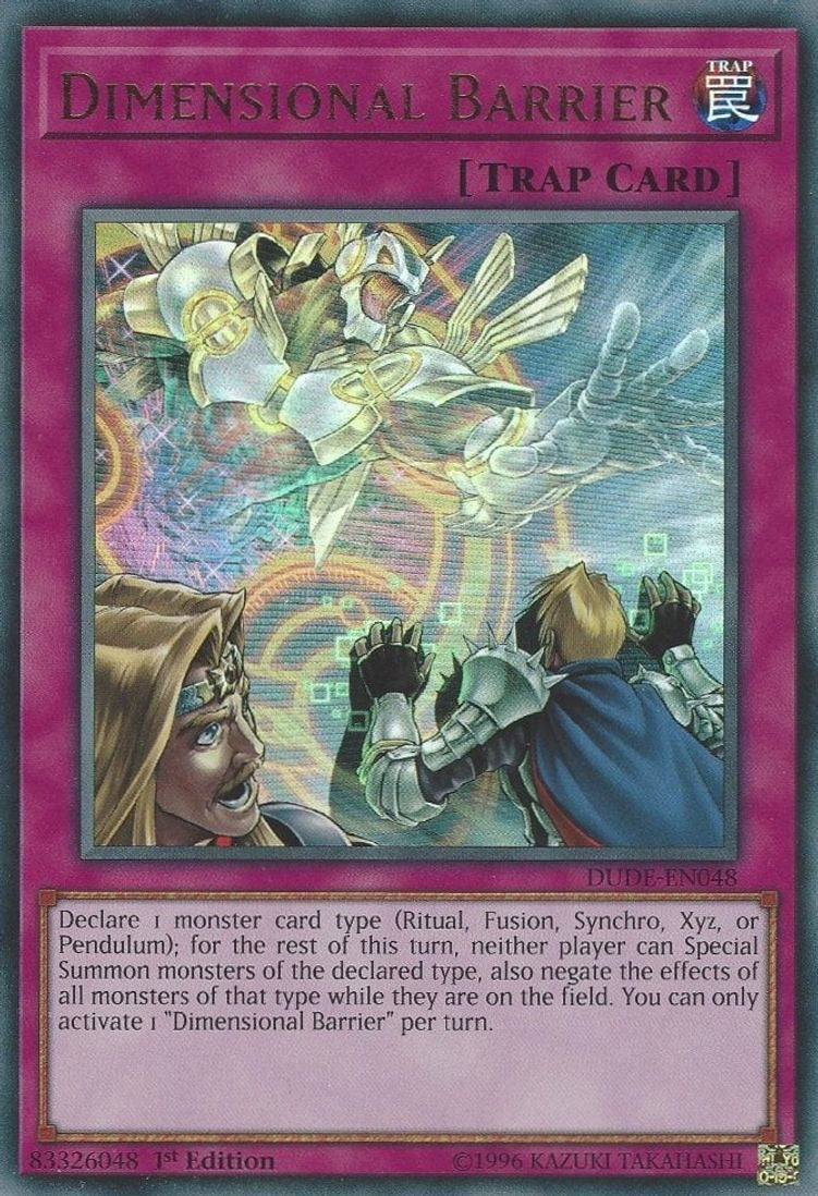 Yugioh Dimensional Barrier  DUDE-EN048  Ultra Rare 1st Edition Near Mint