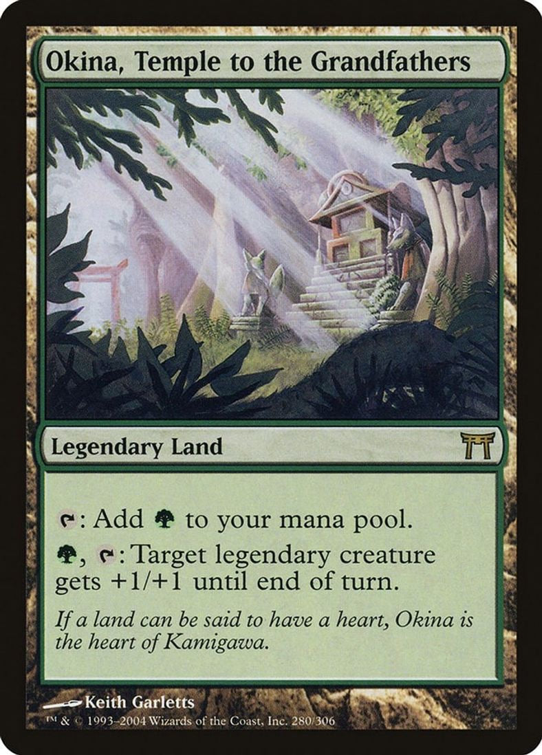 MTG Green Legendary Land: OKINA TEMPLE TO THE GRANDFATHERS NM