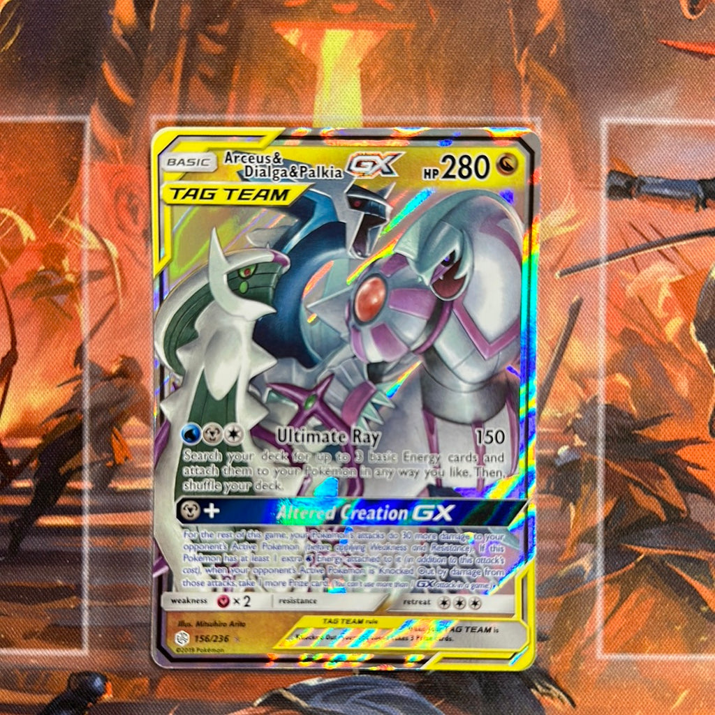  Arceus & Dialga & Palkia GX SM - Cosmic Eclipse NM/M - 156/236  : Toys & Games