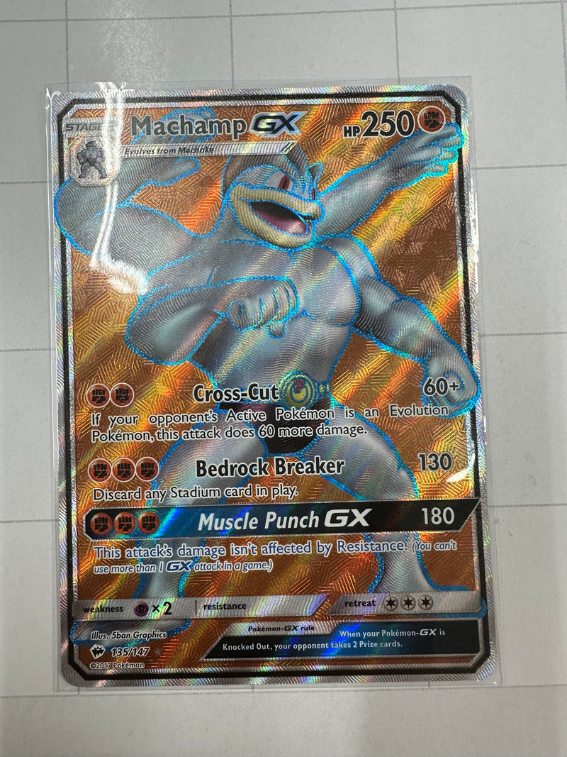 Machamp GX 135/147 Ultra Rare Full Art Pokemon Card Near Mint
