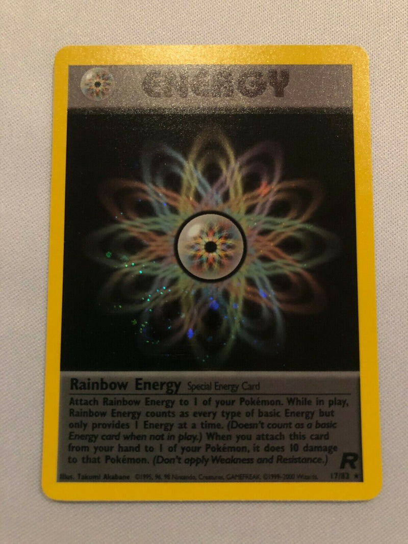 Rainbow Energy 17/82 Base Set Team Rocket Holo Rare Pokemon Card Mint/Near Mint(Item ID: 184541306328)