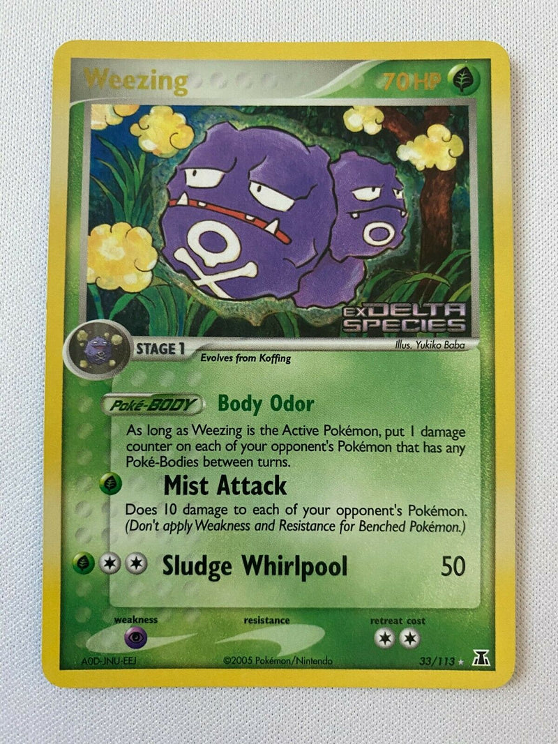 Weezing 33/113 Non-Holo Rare EX Delta Species Pokemon Card Near Mint