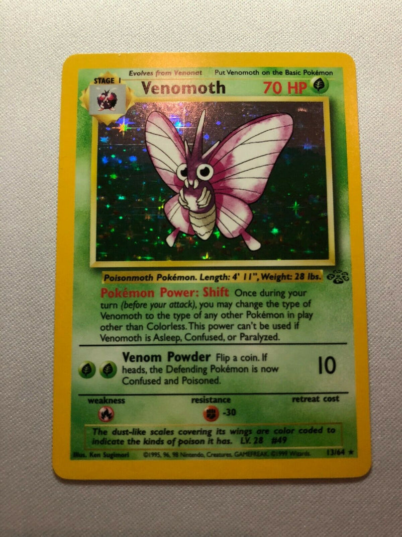 Venomoth 13/64 Jungle Set Holo Rare Pokemon Card Near Mint
