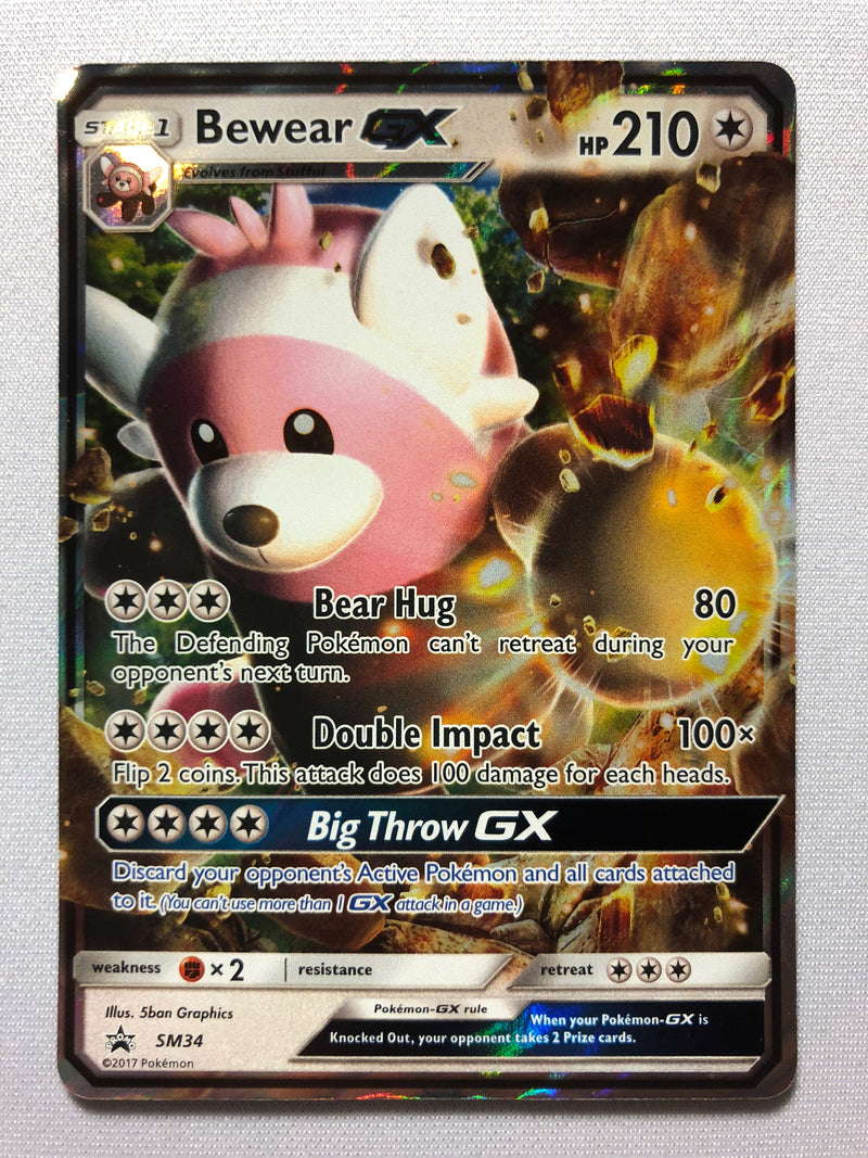 Bewear GX SM34 Sun & Moon Full Art Black Star Promo Holo Rare Pokemon Card Near Mint