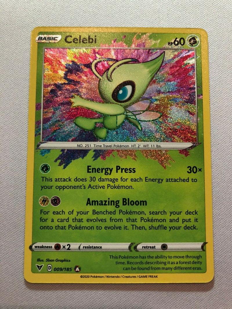 Celebi 009/185 Amazing Rare Vivid Voltage Pokemon Card Near Mint