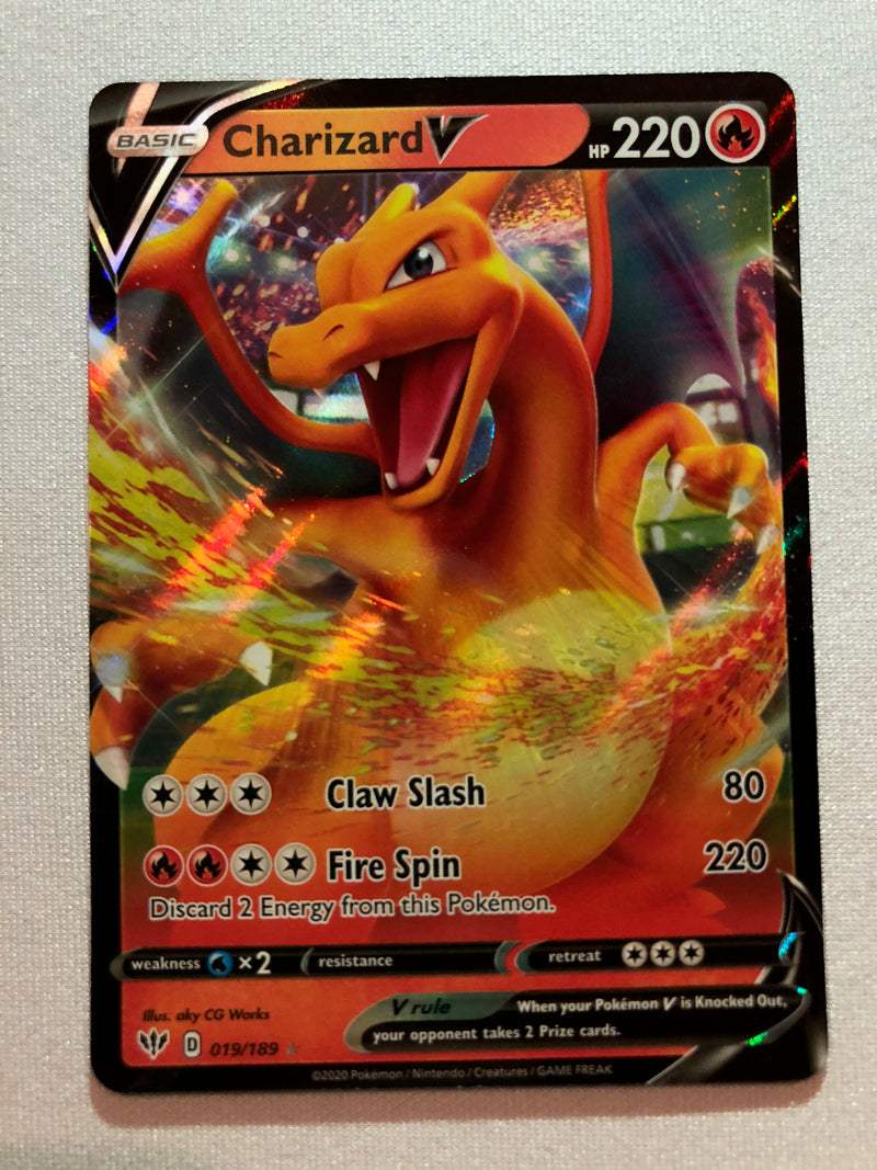 Charizard V 019/189 Holo Ultra Rare Darkness Ablaze Pokemon Card Near Mint