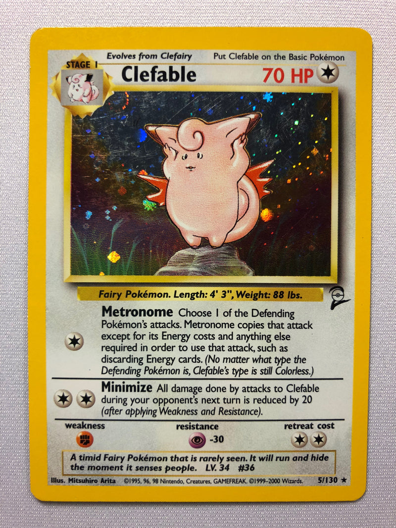 Clefable 5/130 Base Set 2 Holo Rare Pokemon Card