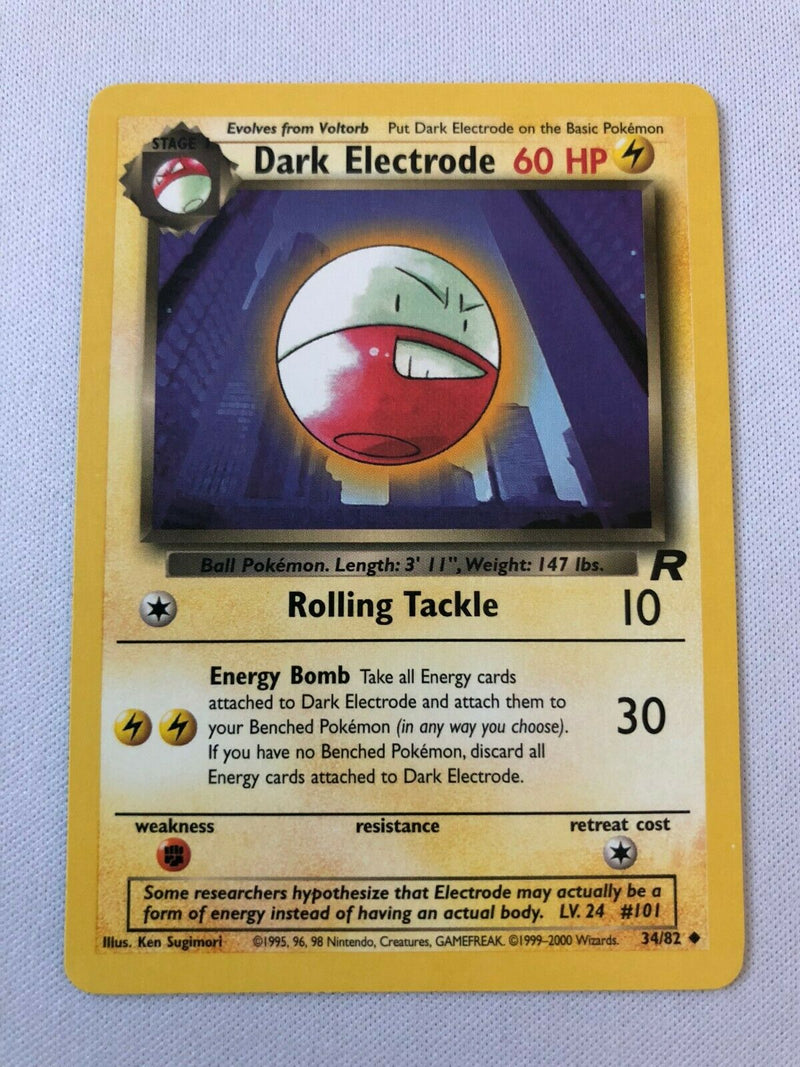 Dark Electrode 34/82 Team Rocket Uncommon Pokemon Card Near Mint