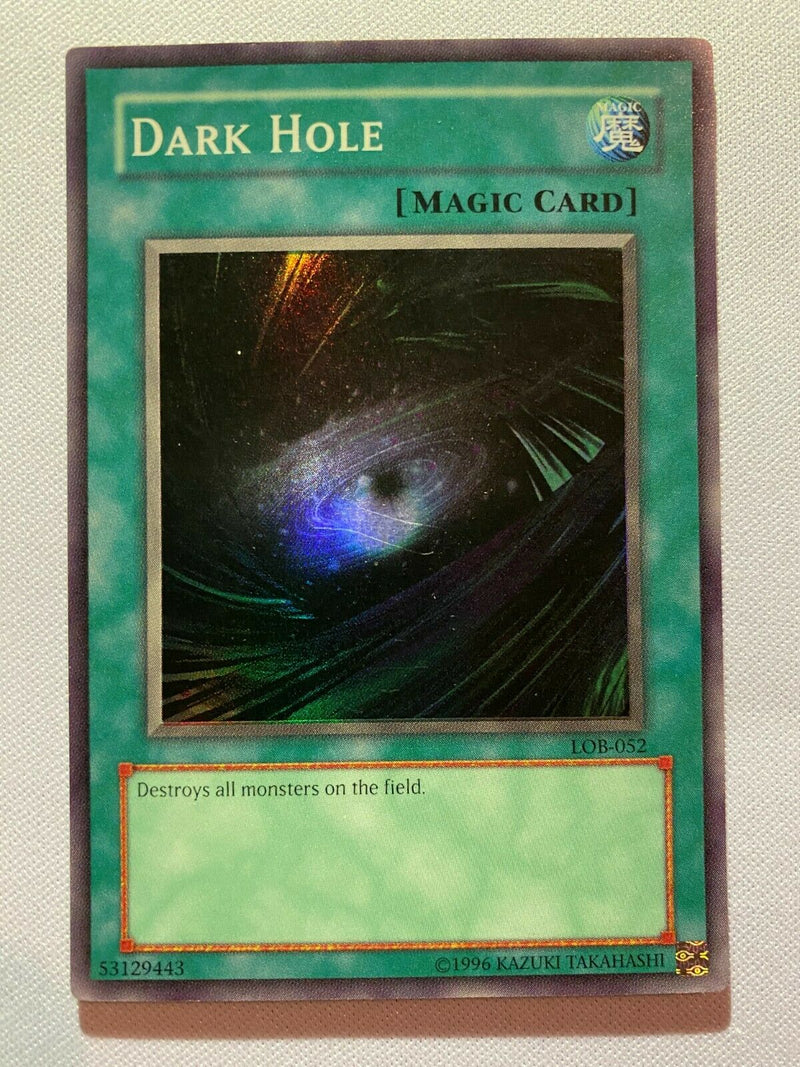 Yugioh Dark Hole LOB-052 Unlimited Edition Super Rare Near Mint